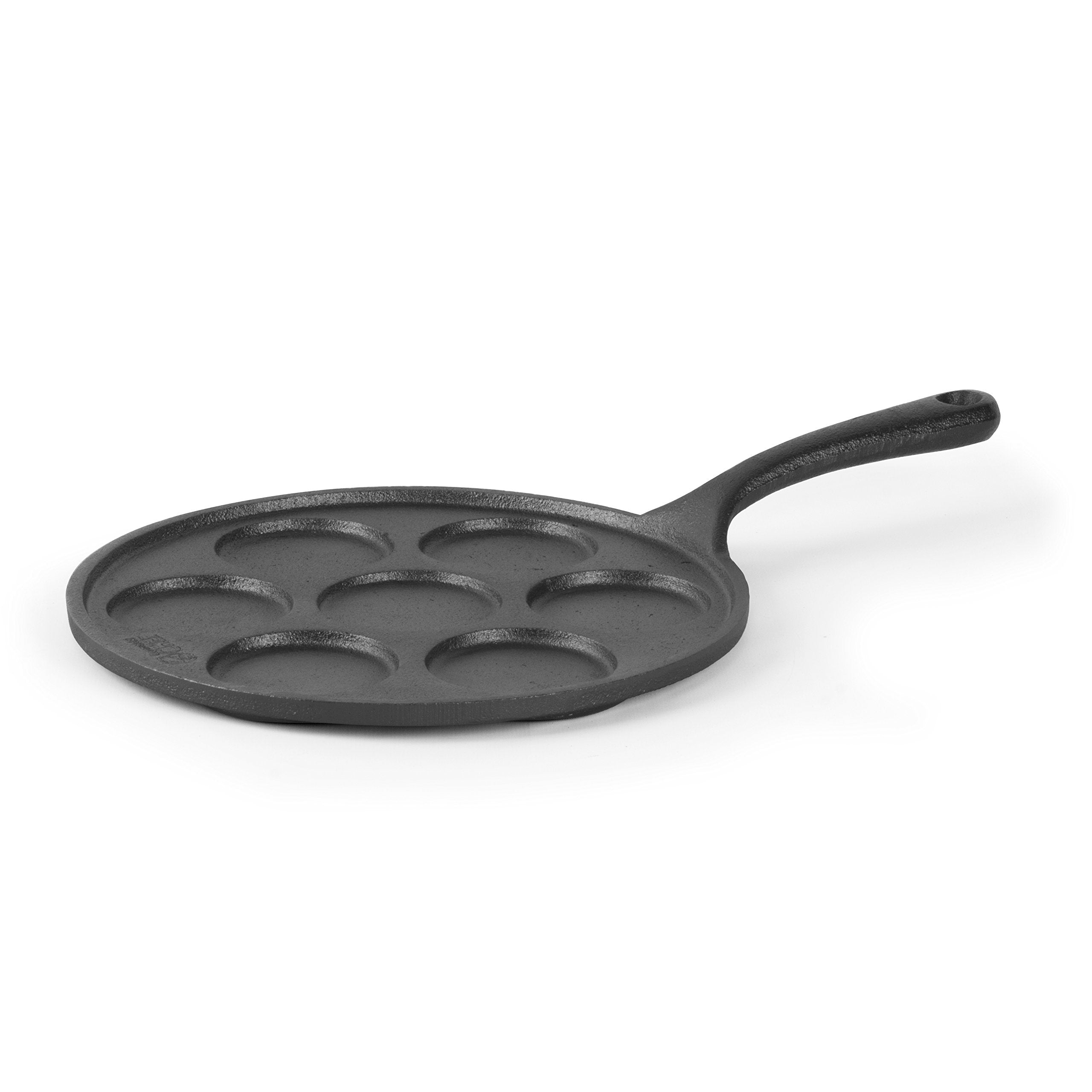 Commercial CHEF Cast Iron Pancake Pan, Silver Dollar Pancake Griddle, Easy to Clean & Heats Evenly, Makes 7 Mini Silver Dollar P