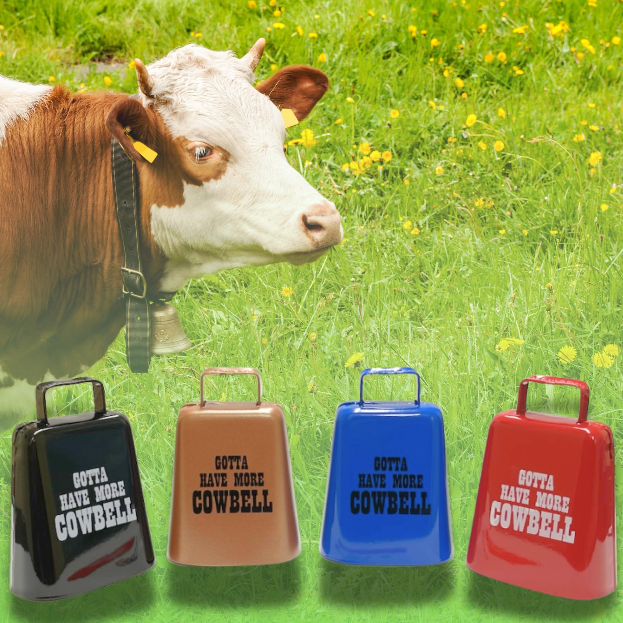 Bevin Bells Gotta Have More Cowbell (Xl)  Kentucky Cow Bell W Copper Color  Made From Steel  Loud Noise Makers W Handle  Made In