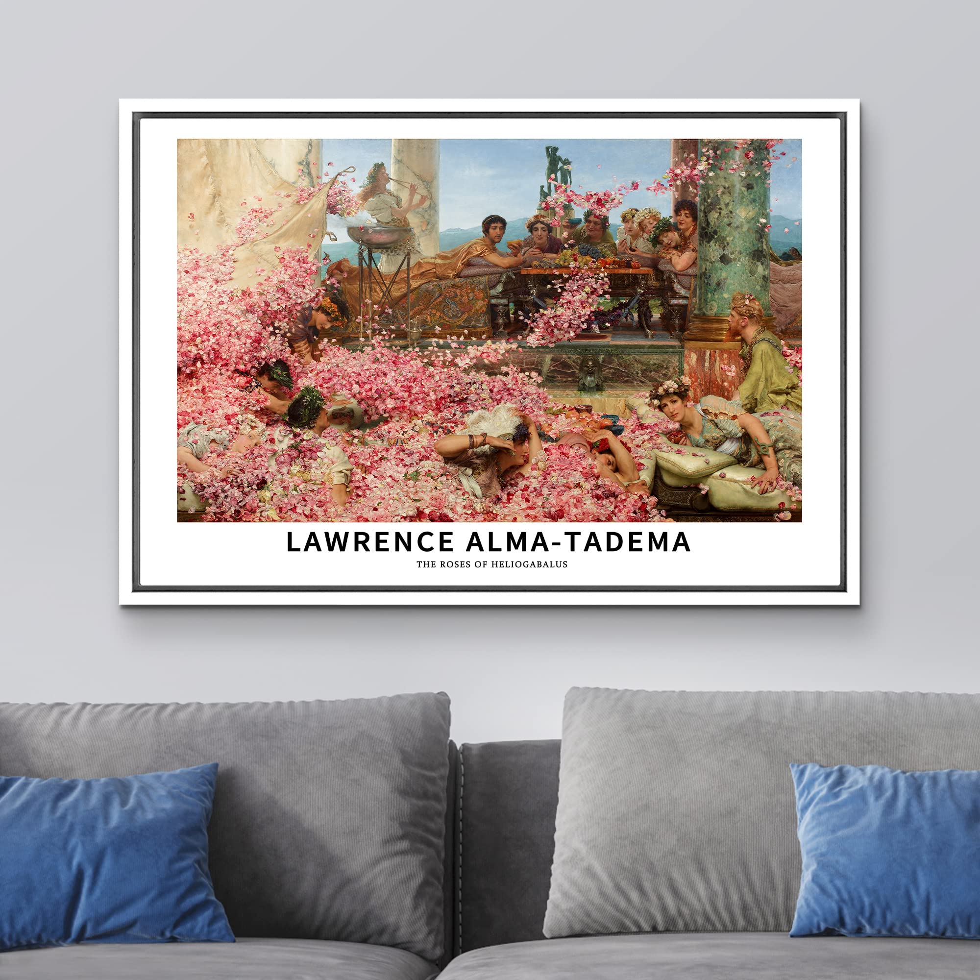 Wall26 Framed Canvas Print Wall Art The Roses Of Heliogabalus By Alma-Tadema Historic Classical Illustrations Fine Art Decorativ