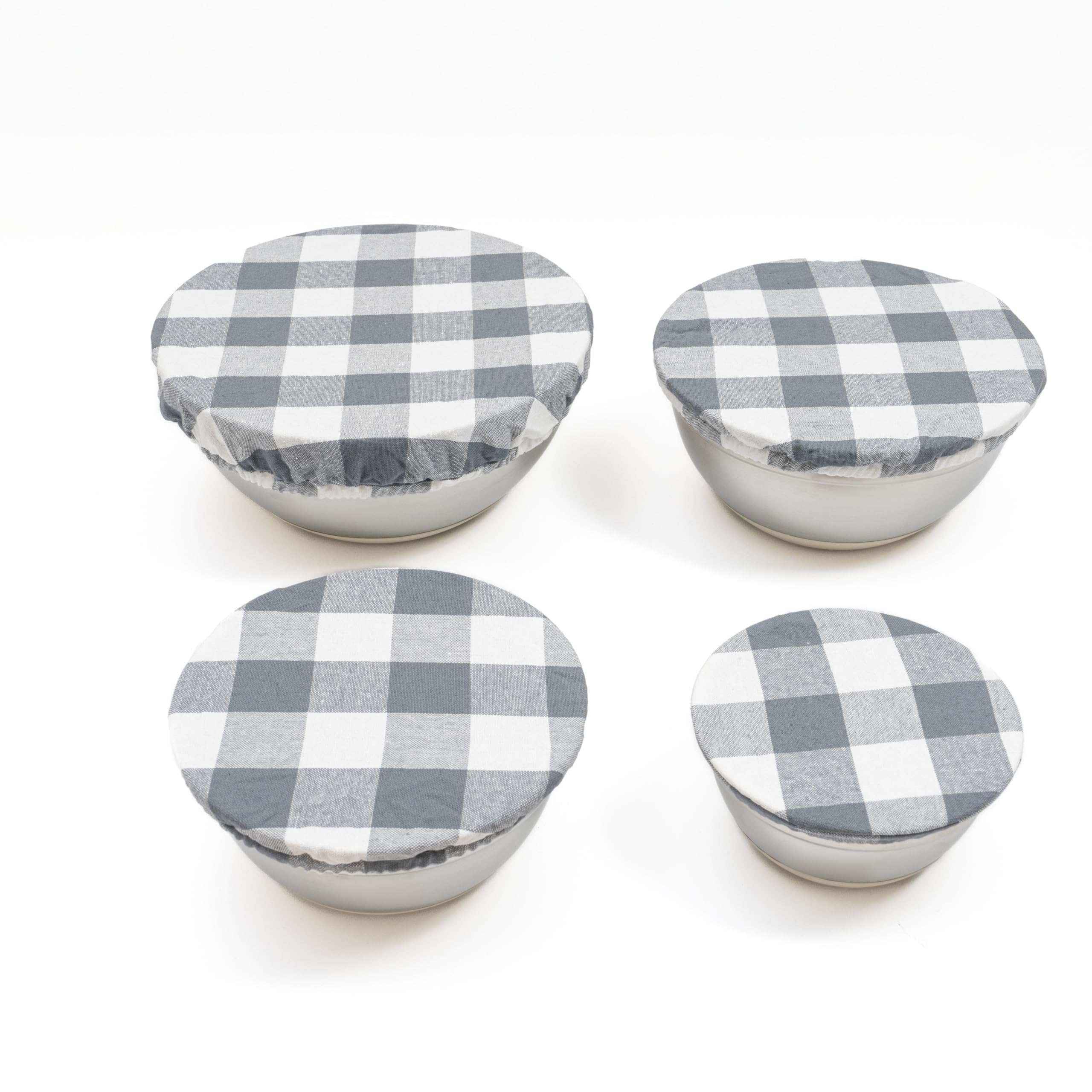 Reusable Cloth Bowl Covers - 100% Cotton Fabric Bowl Covers Set to Cover Fruits, Vegetables and Regulate Moisture - Elastic Bowl