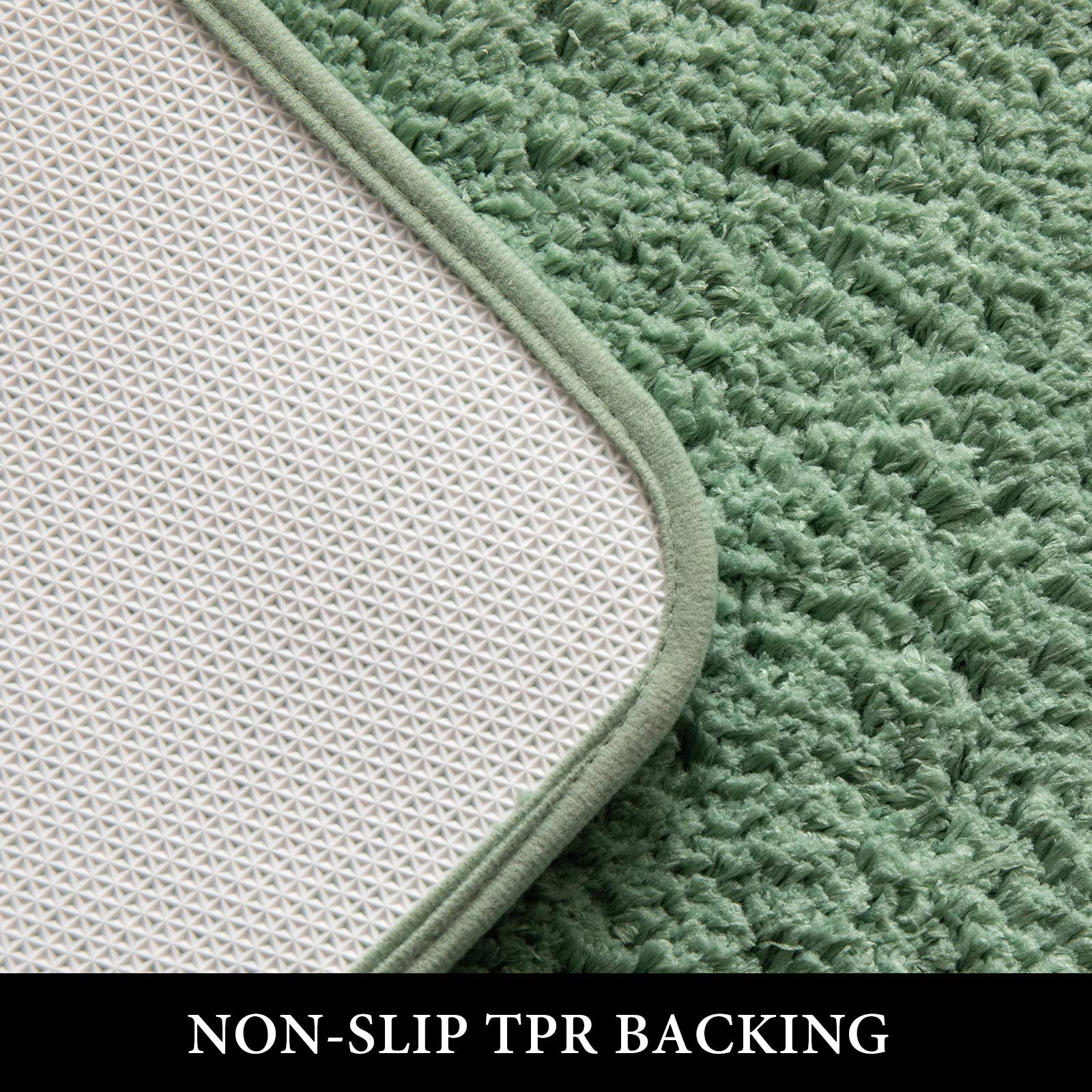 Miulee Sage Green Bathroom Rugs Set 2 Piece, Non Slip Bath Mat With Absorbent Microfiber, Ultra Soft Thick Rugs For Bathroom Flo