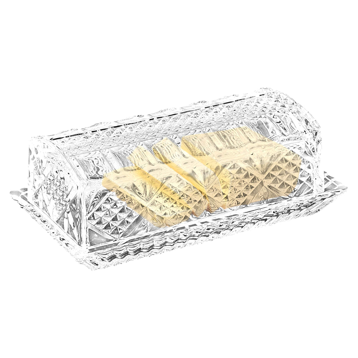 Large Deep Danish Crystal Covered Butter Dish Butter Keeper Well Sealed To Keep Butter Soft Beautiful Decorative Design And Anti