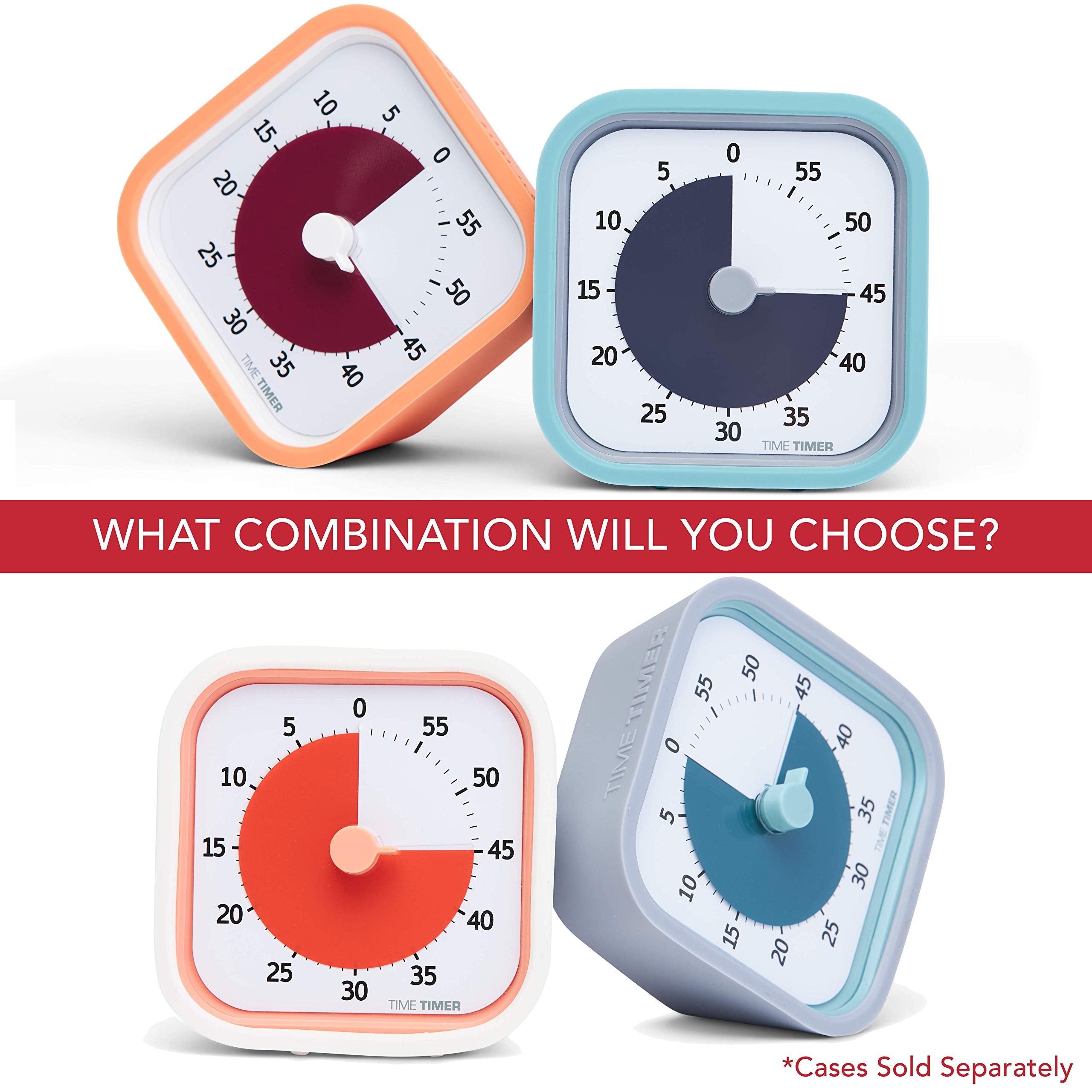 TIME TIMER Home MOD - 60 Minute Kids Visual Timer Home Edition - For Homeschool Supplies Study Tool  Timer for Kids Desk  Office Desk and Meetings with Silent Operation (Dreamsicle Orange)