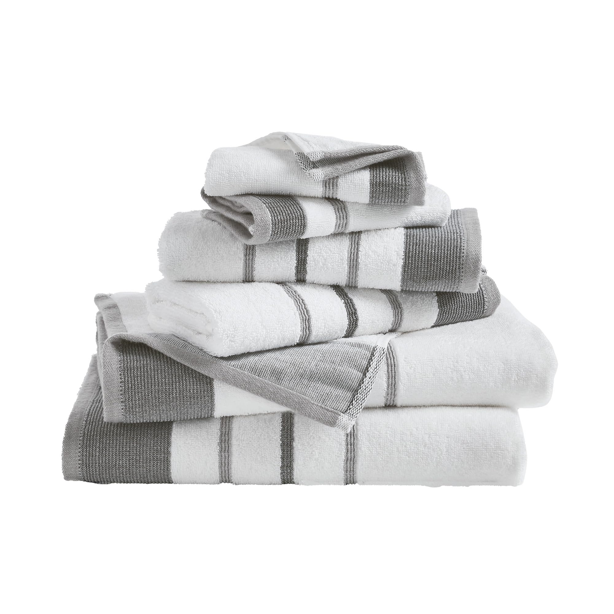 Great Bay Home, Towel, Cotton Towel, 500 Gsm Includes Bath Towels, Hand Towels And Washcloths, Noelle Collection, Dark Greylight