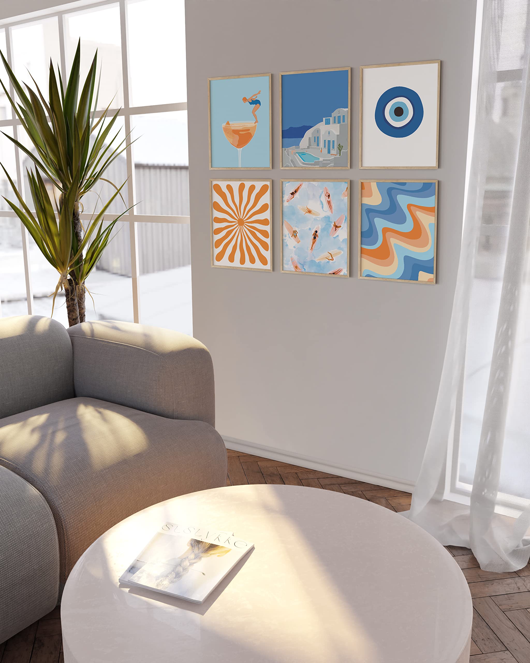 Haus And Hues Beach Posters Gallery Wall Art Set Of 6 - Ocean Poster Beach Scene Wall Art, Beach Posters For Walls, Travel Poste