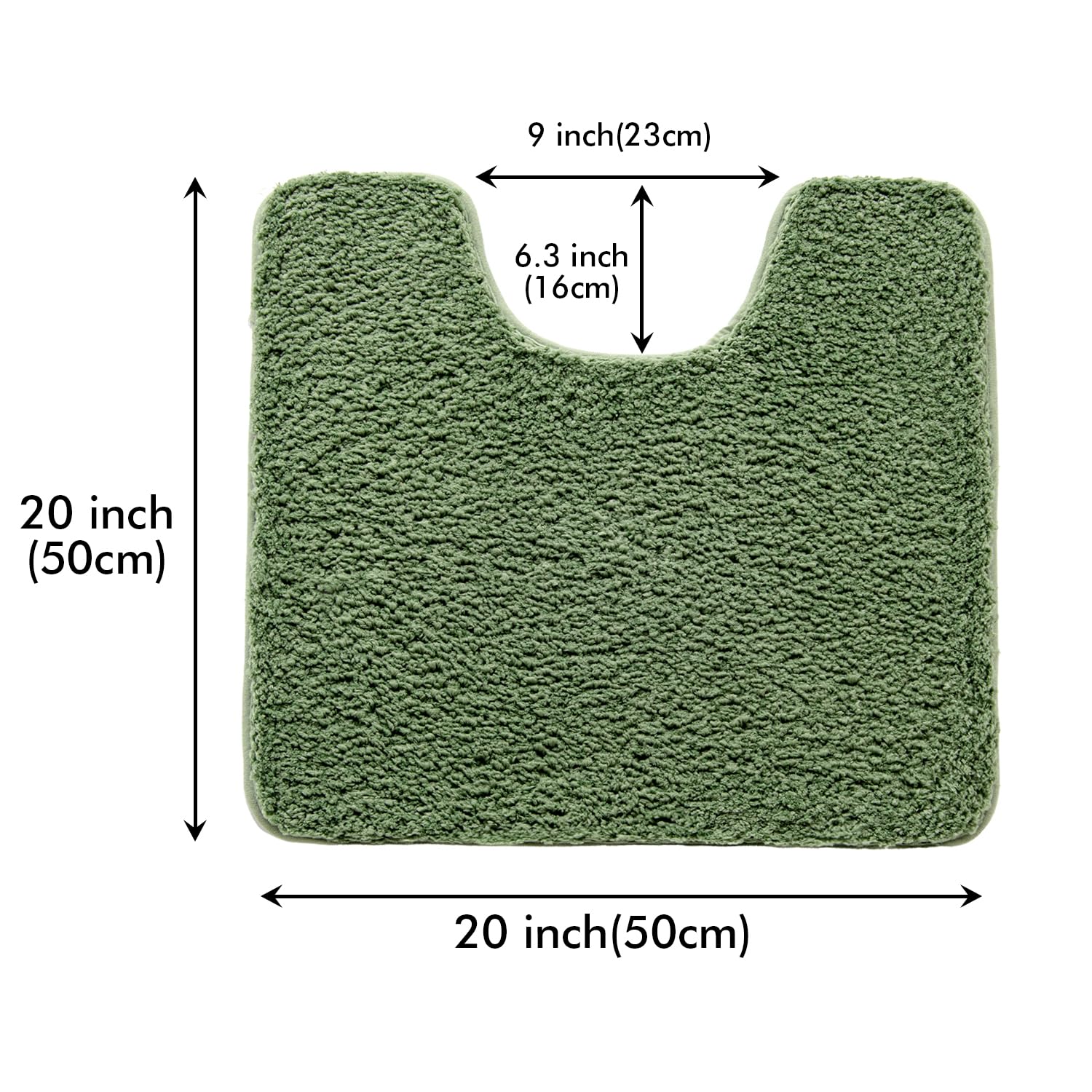 Miulee Microfiber Toilet Bath Mat U-Shaped Contour Shaggy Rugs Non Slip Extra Thick Soft Absorbent Water For Bathroom Commode Ma