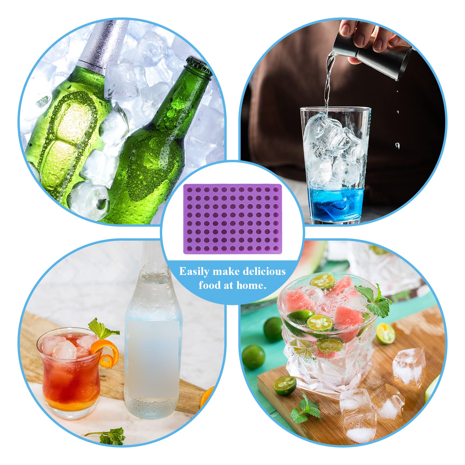 88-Cavities Mini Cylinder Silicone Mold Small Ice Mold Tray Round Silicone Candy Molds For Ice Cube Cake Decoration Chocolate Mo