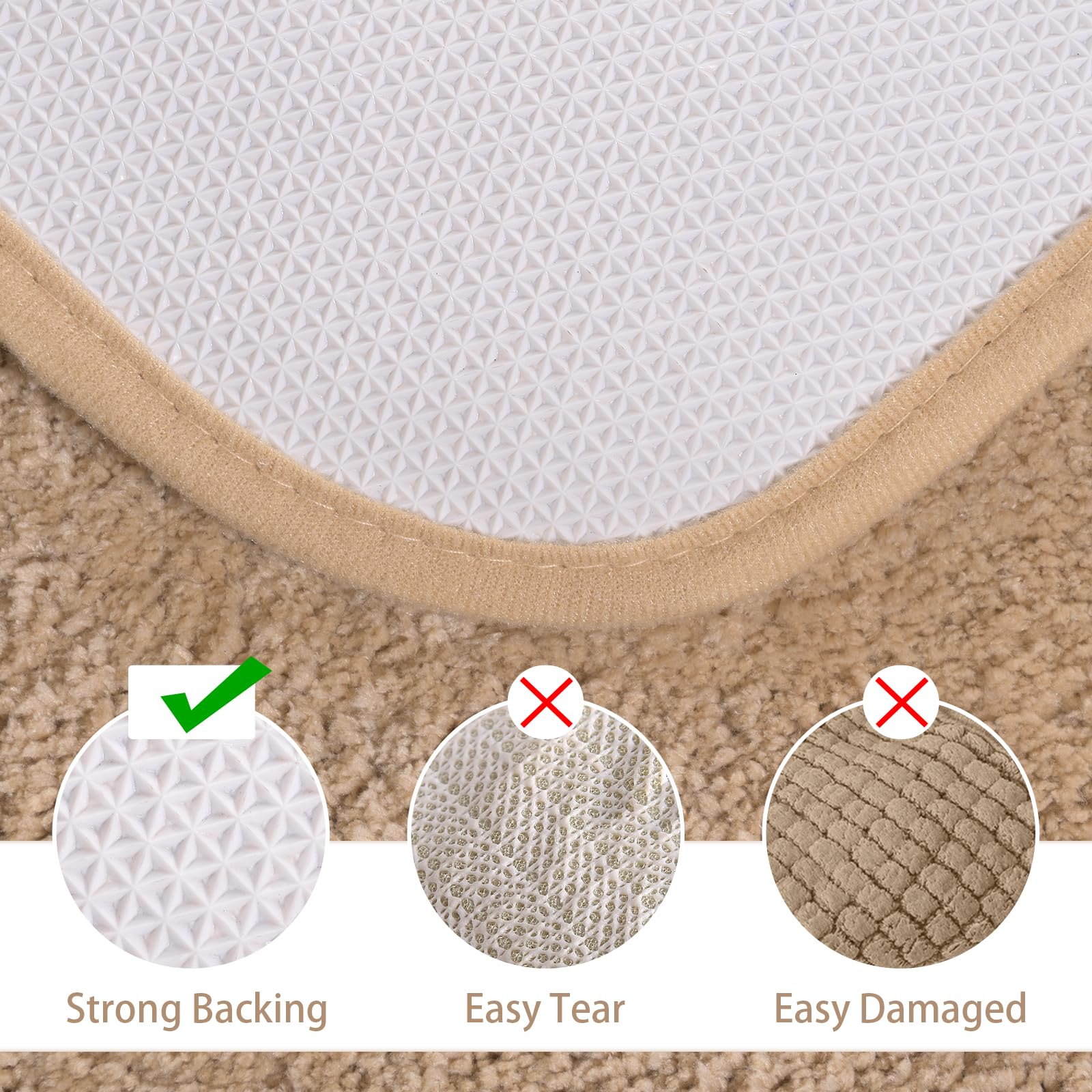 Lochas Bathroom Rug Set Beige, Soft Bath Rug Set 2 Piece Set, Toilet Mat U-Shaped 20X20 And 34X20 Bathroom Rugs, Quickly Dry Mat