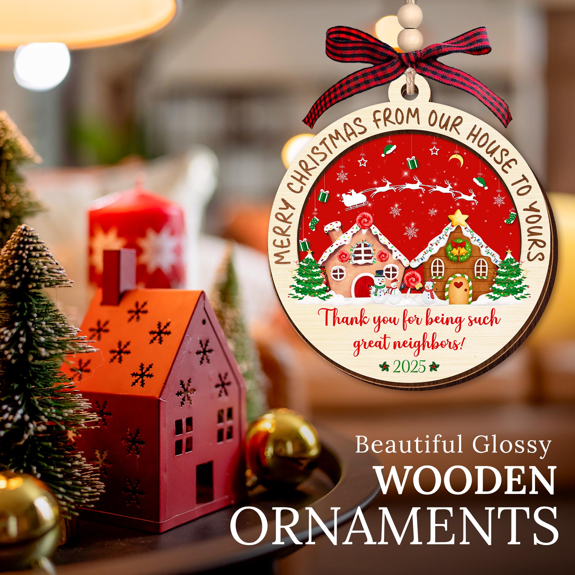 HEXMOZ Neighbor Christmas Ornaments 2025 - Christmas Neighbor Gifts - Gifts for Neighbors, Best Neighborhood Gift Ideas - Friend