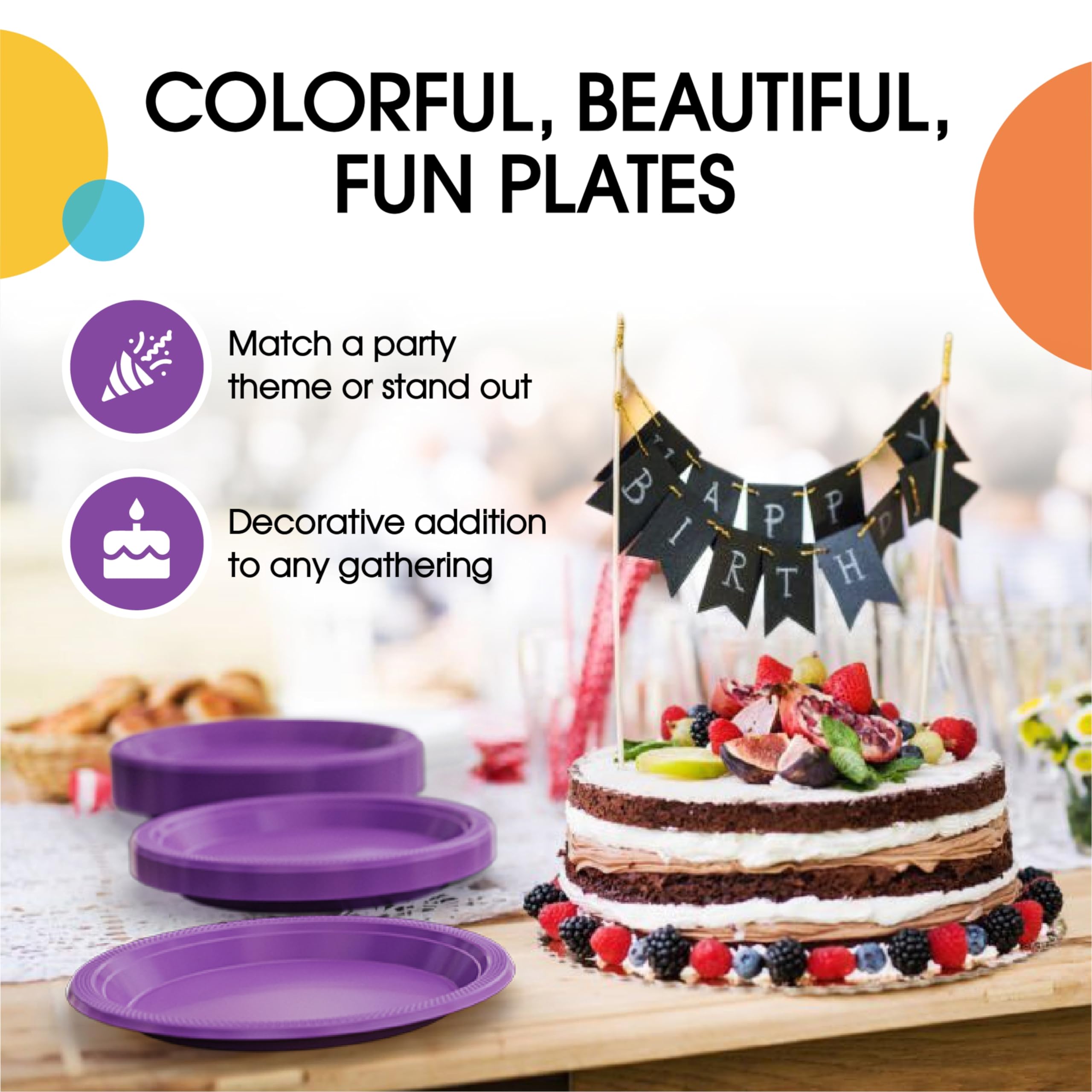 Exquisite Purple Plastic Plates For Party 7 Purple Disposable Plates For Party Supplies 50 Pcs Disposable Dinner Plate Heavy D