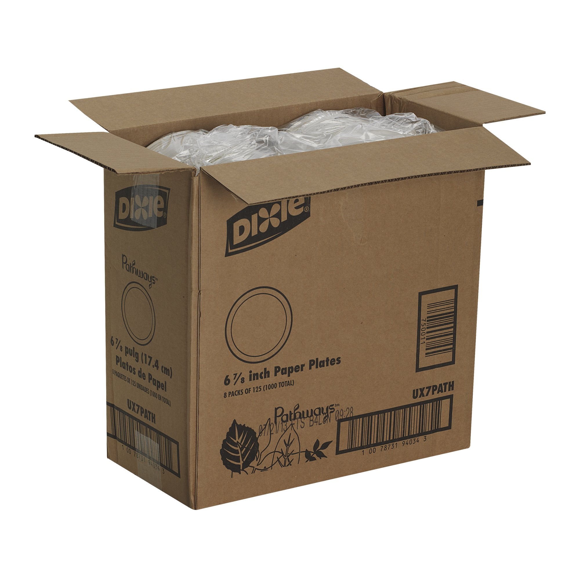 Dixie 7''Medium-Weight Paper Plates By Gp Pro (Georgia-Pacific), Pathways, Ux7Path, 1,000 Count (125 Plates Per Pack, 8 Packs Pe