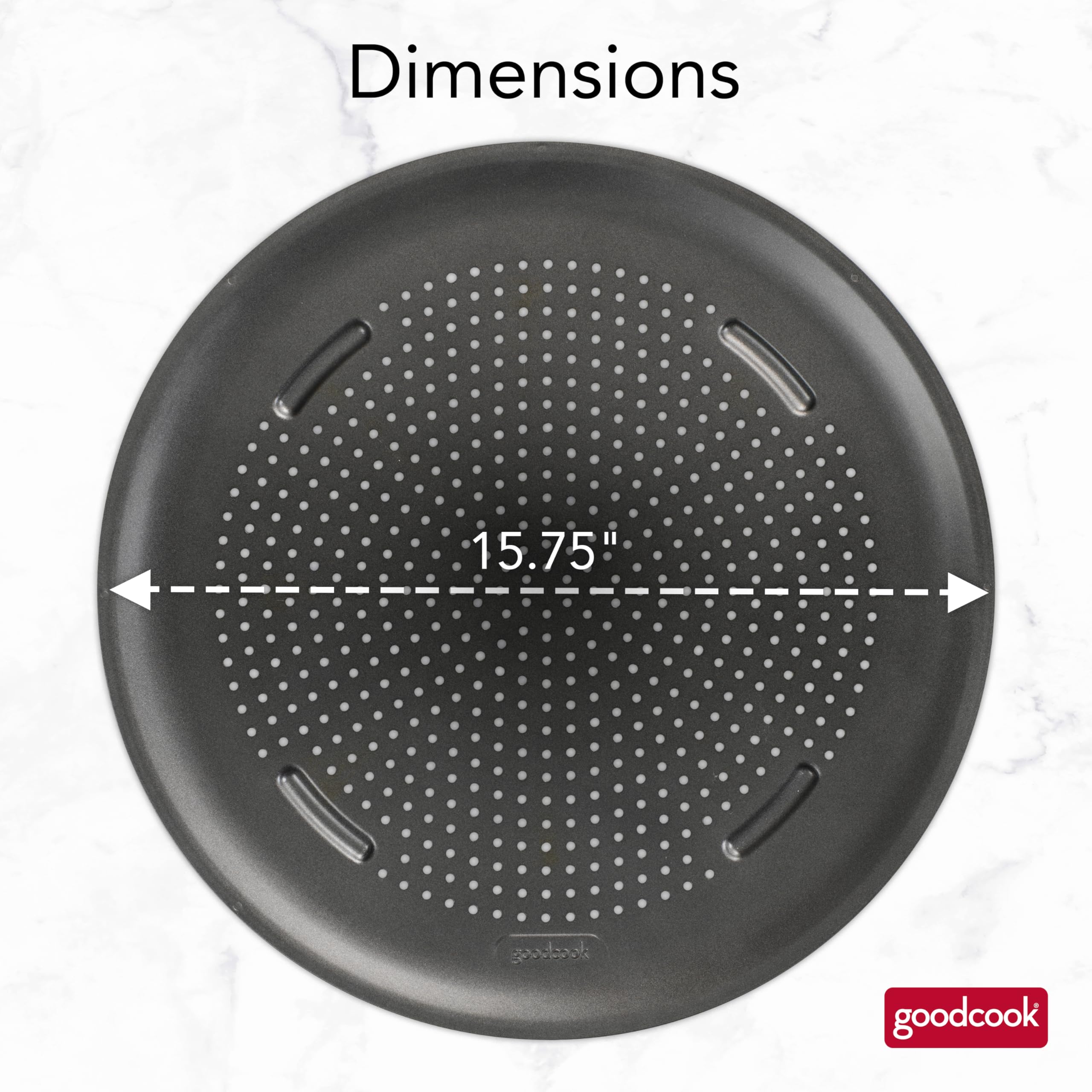 Goodcook Airperfect Nonstick 16    Pizza Pan - Pizza Tray For Oven, Perforated Round Pizza Pan, Carbon Steel Baking Pan, Homemad