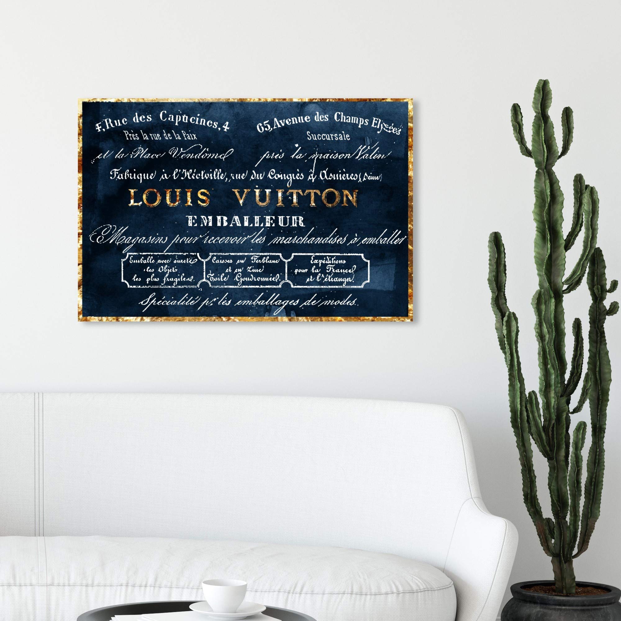 The Oliver Gal Artist Co. Oliver Gal 'Emballeur Navy' Blue Fashion Wall Art Print Premium Canvas 30'' X 20''