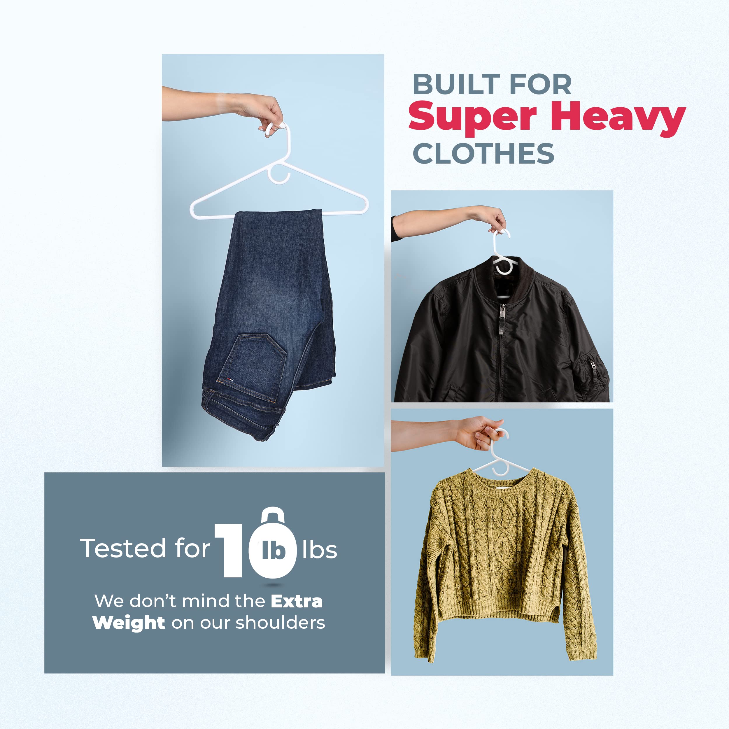 Made In Usa Super Heavy Duty Plastic Clothes Hangers Bulk, 20 30 50 100 Pack Available, Strong Plastic Hangers, Plastic Coat Han