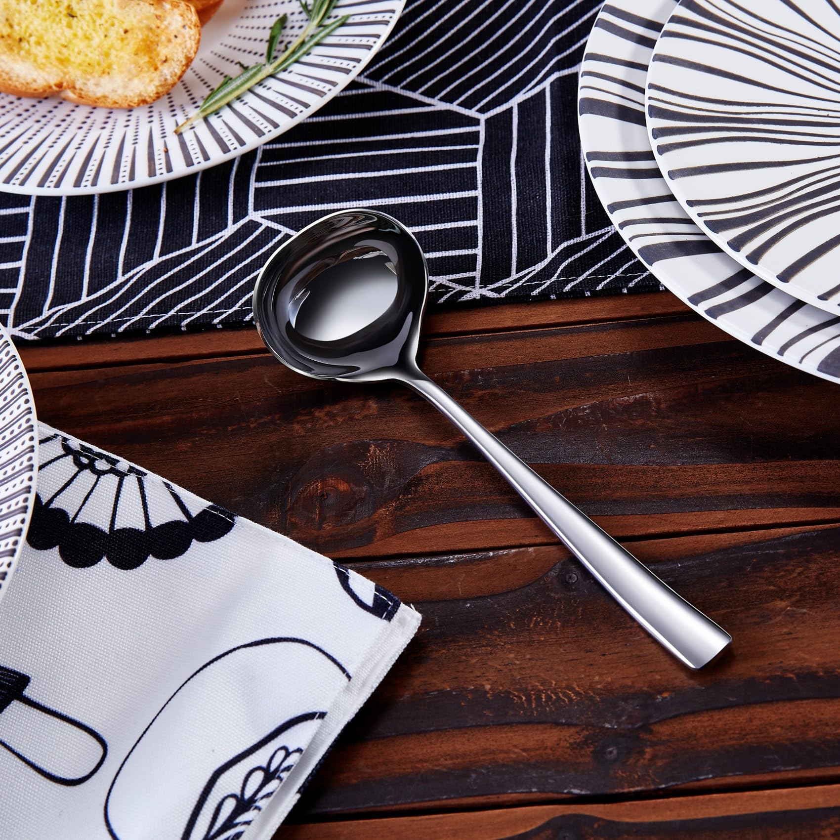 Keawell Louis 7.5 Inches Gravy Ladle, 18/10 Stainless Steel Mini Ladle, Dishwasher Safe (2)