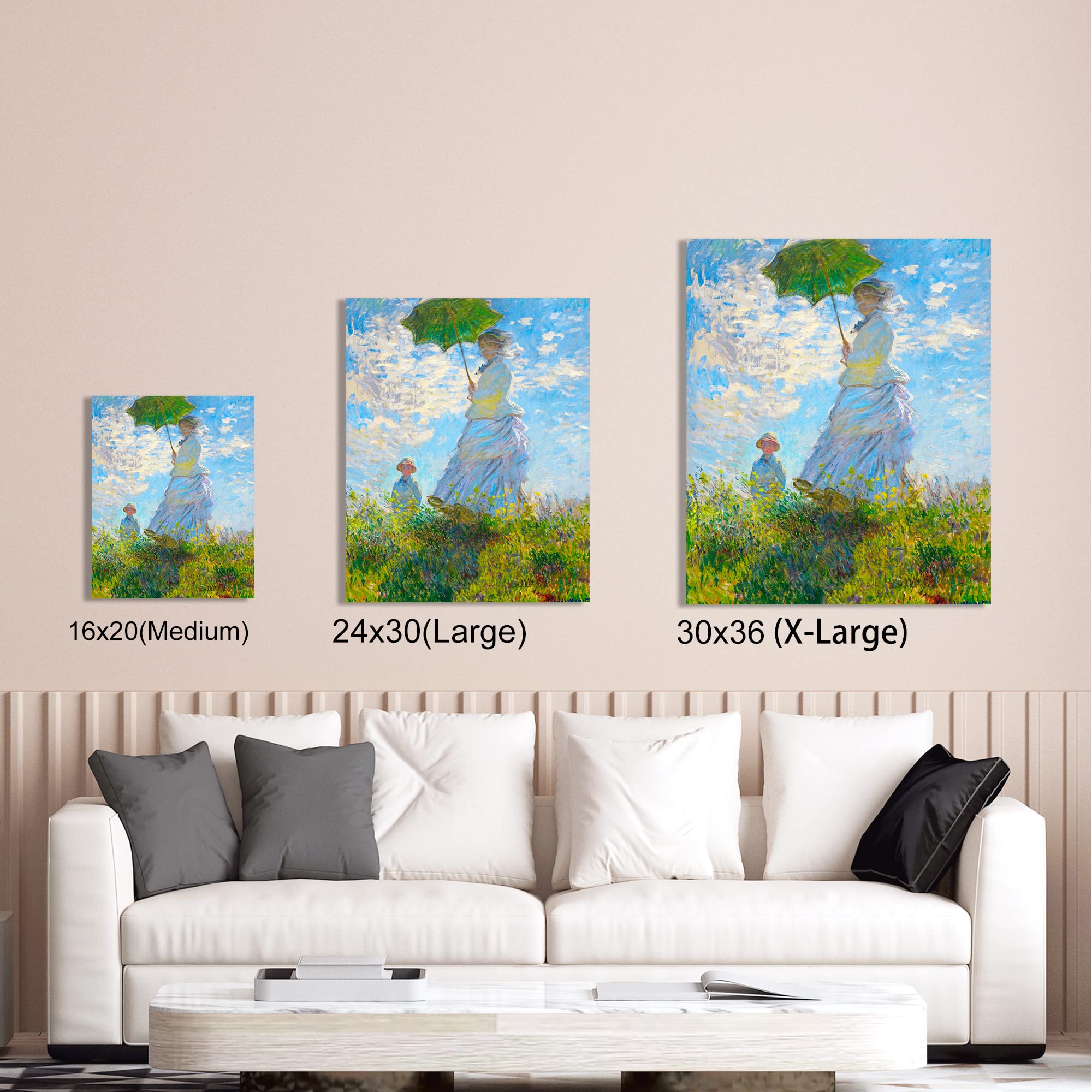 A&T Artwork The Walk, Woman With A Parasol (1875) By Claude Monet The World Classic Art Reproductions, Giclee Canvas Prints Wall