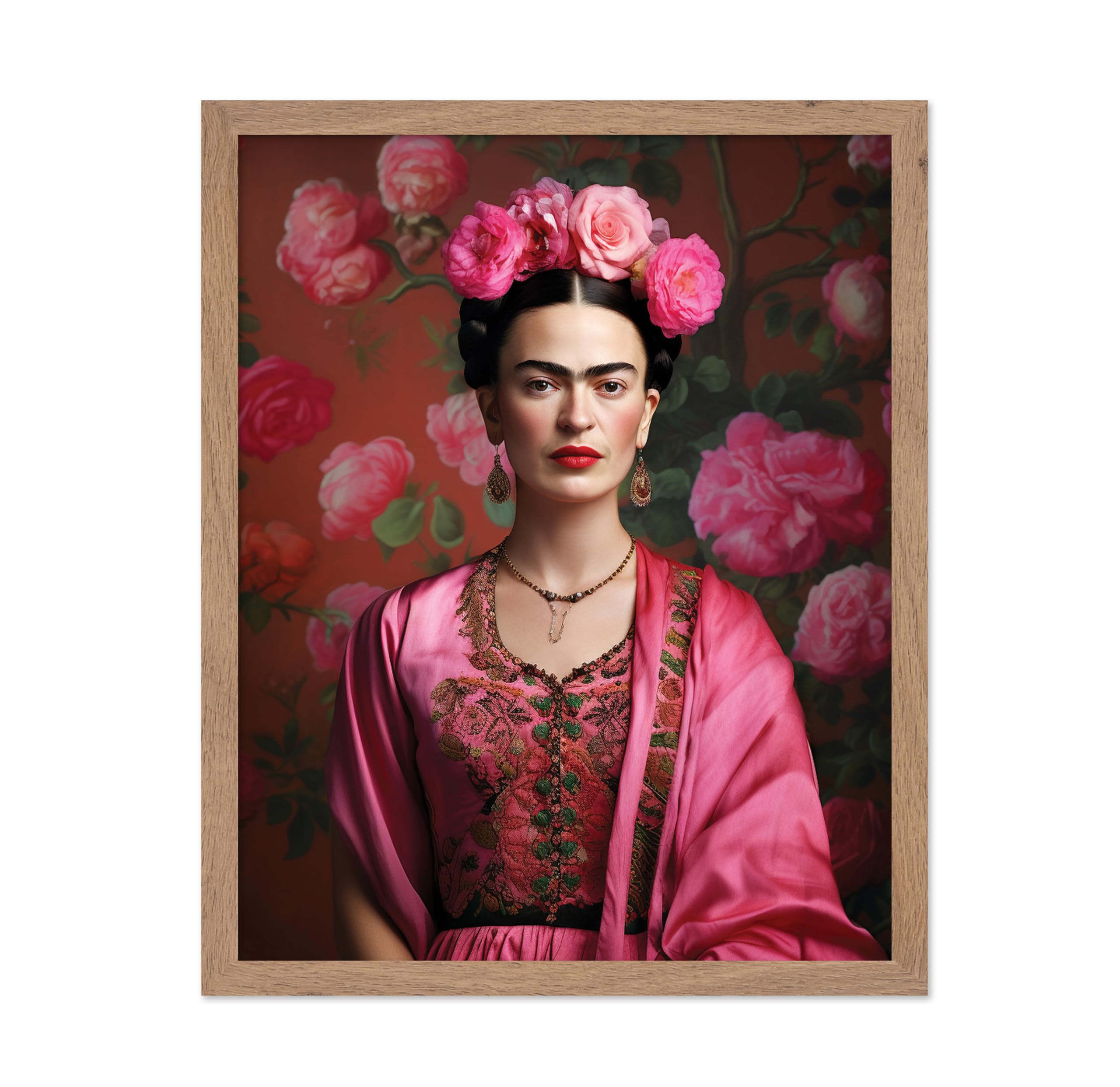 Poster Master Frida Poster - Portrait Print - Flower Art - Mexican Painter Art - Minimal Art - Gift for Men & Women - Floral Dec