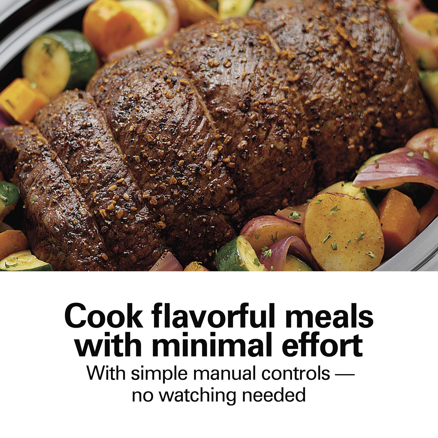 Hamilton Beach Stay Or Go Portable Slow Cooker With Lid Lock, Dishwasher-Safe Crock, 6-Quart, Black 33261