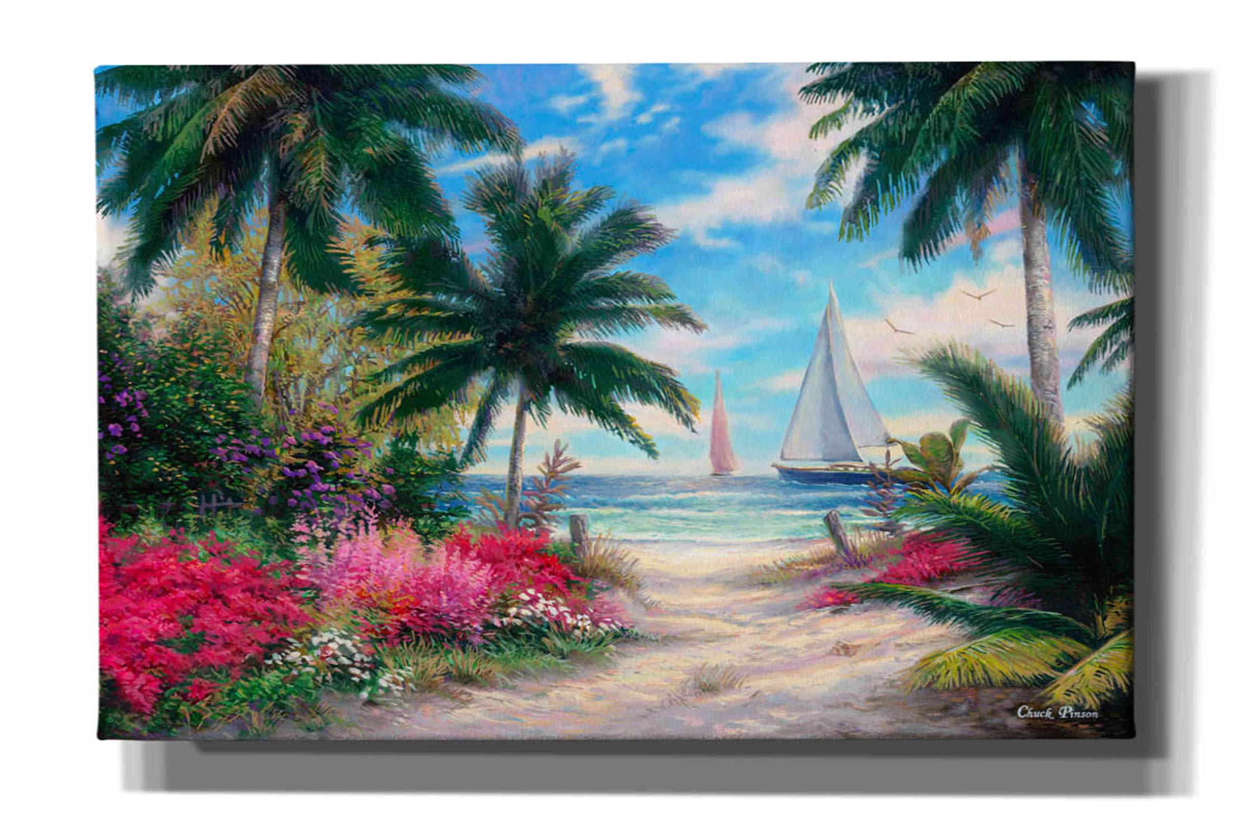 Cortesi Home 'Sea Breeze Trail' By Chuck Pinson, Canvas Wall Art, 26'' X 34'', Green