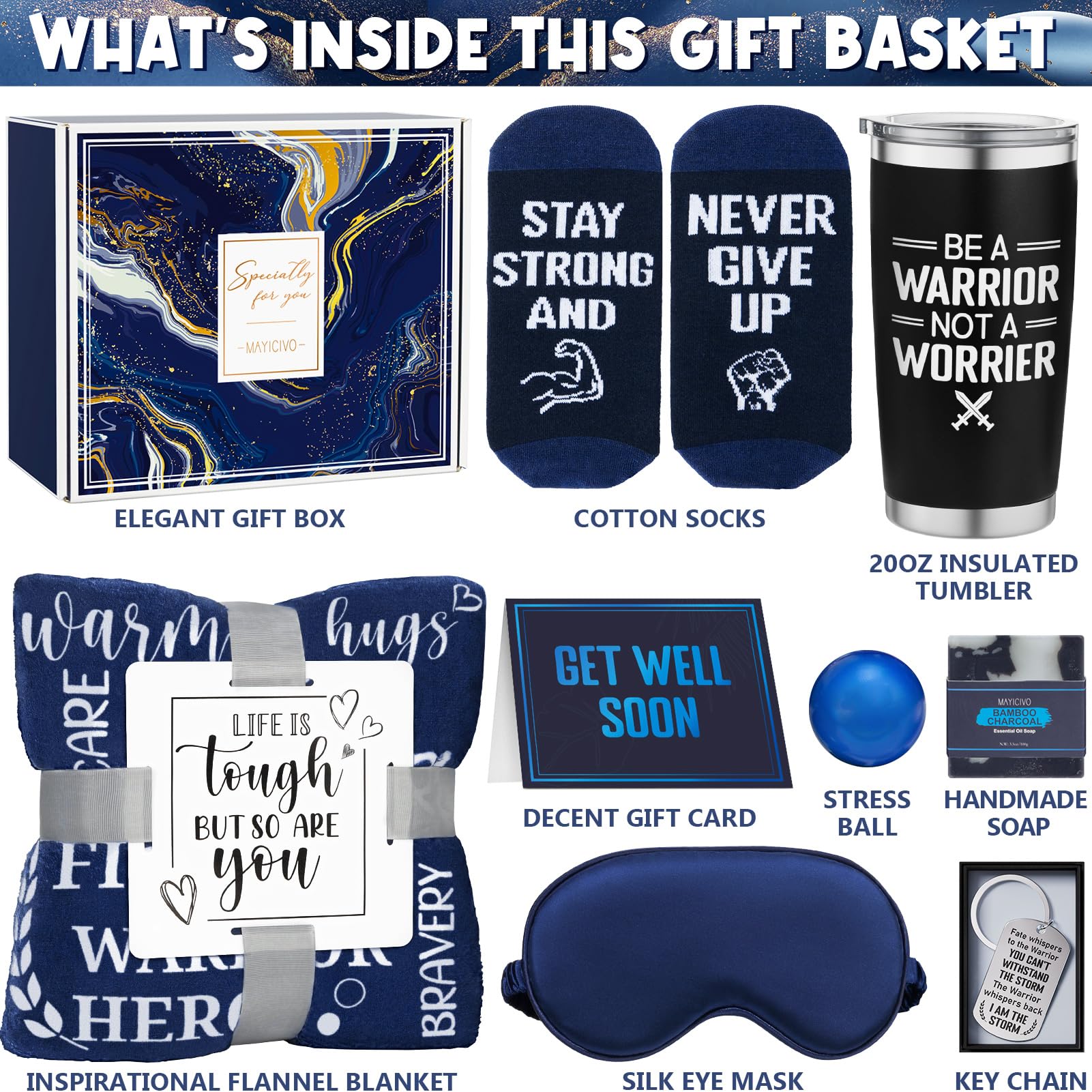 Get Well Soon Gifts For Men, After Surgery Cancer Gifts For Men Chemo Care Package Get Well Gift Basket For Sick Friends, Thinki