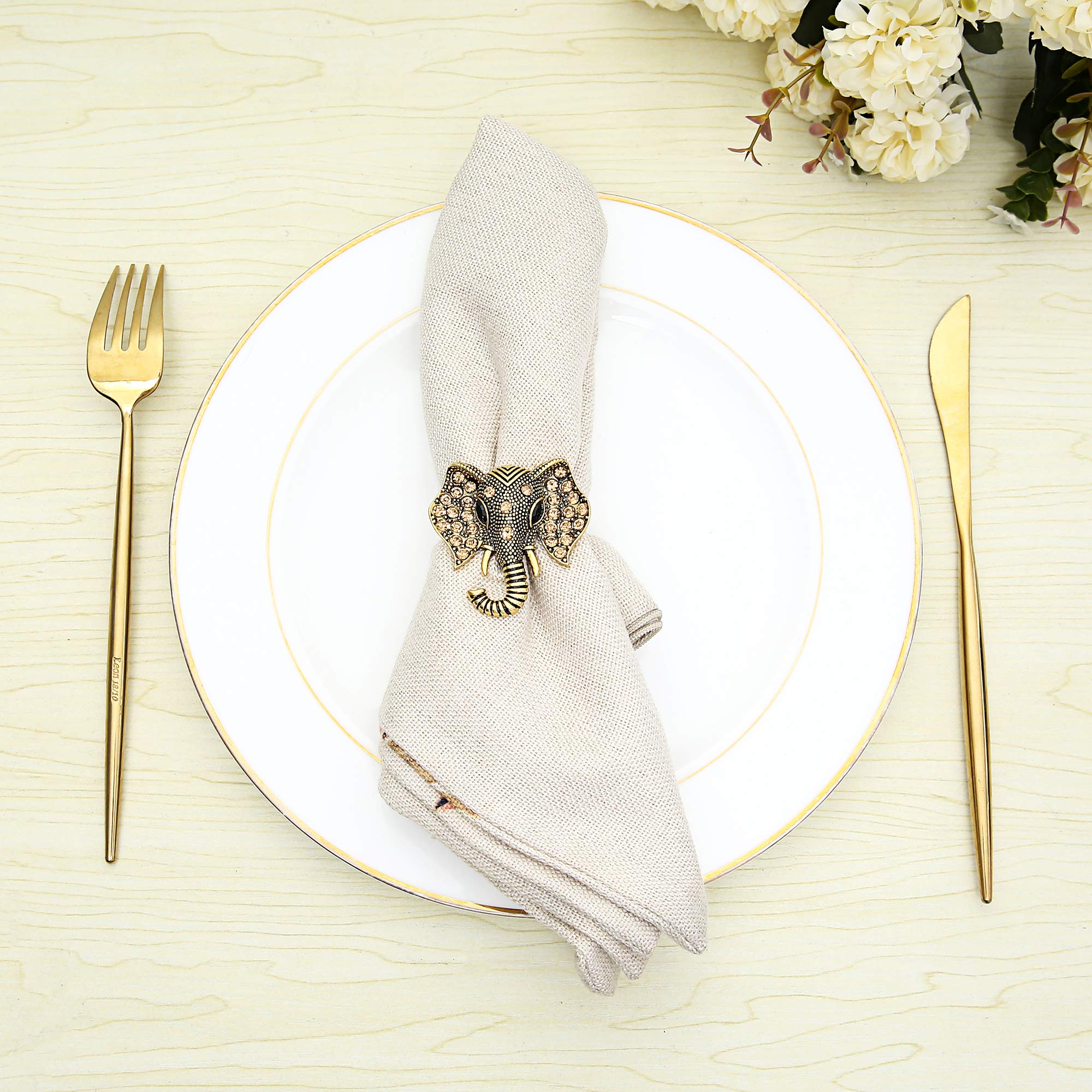 High-End Elephant Napkin Rings, Animal Napkin Rings Decorate Your Table To Create An Impressive Banquet For You. (04)