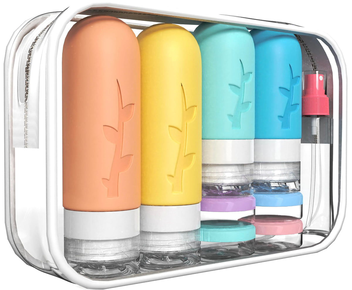18Pack Travel Bottles For Toiletries, Travel Essentials Tsa Approved Travel Toiletry Bottles Silicone Travel Containers, Leak Pr