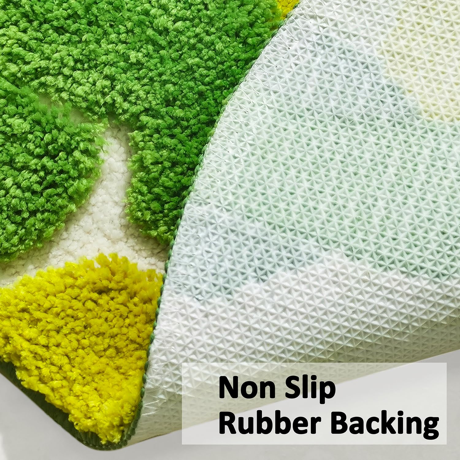 Cute Yellow Green Moss Shag Bathroom Rugs Leaf Bath Mats For Bathroom Decor Aesthetic Leaves Soft Non Slip Washable Aabsorbent F