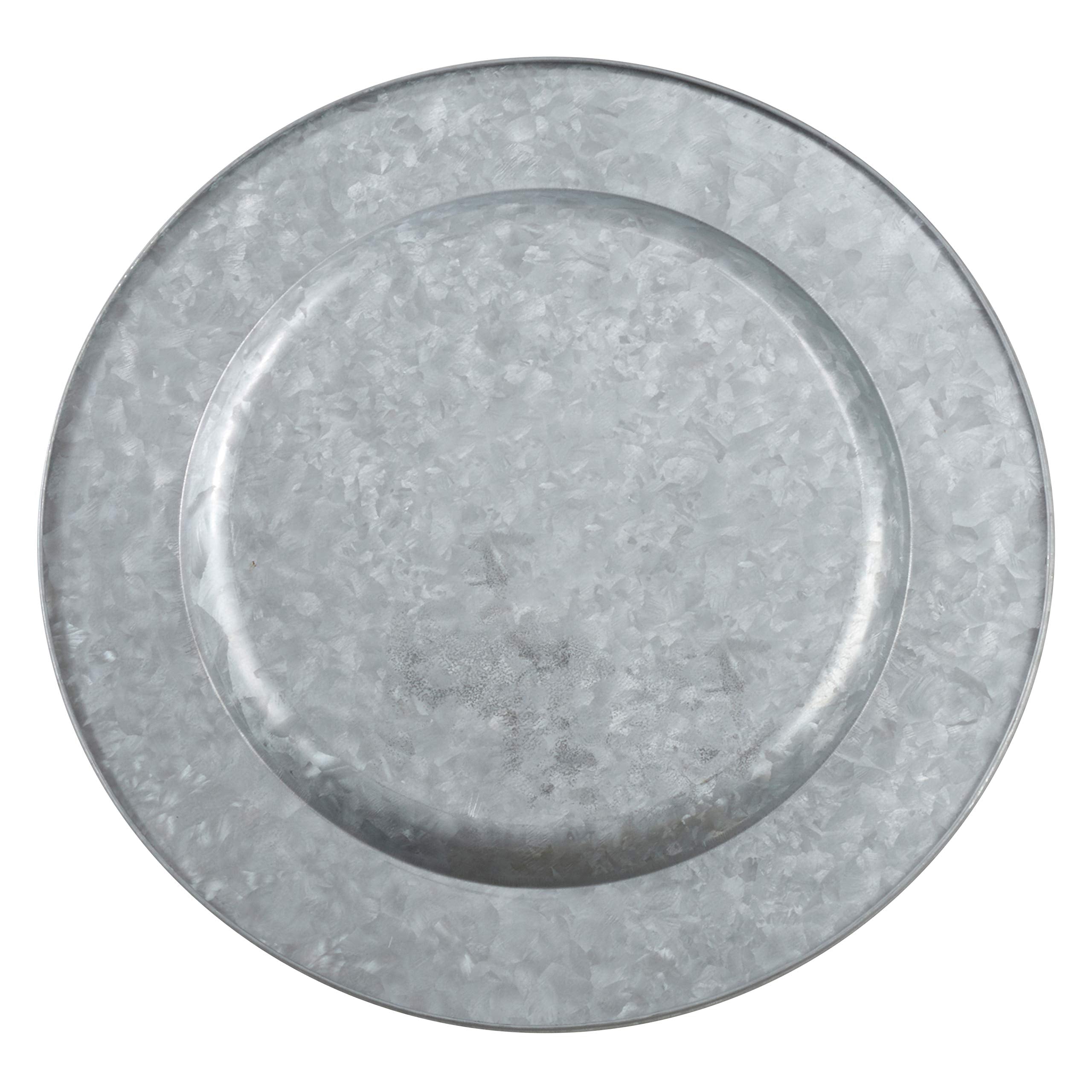 Saro Lifestyle Polished Galvanized Charger Plates (Set Of 4)