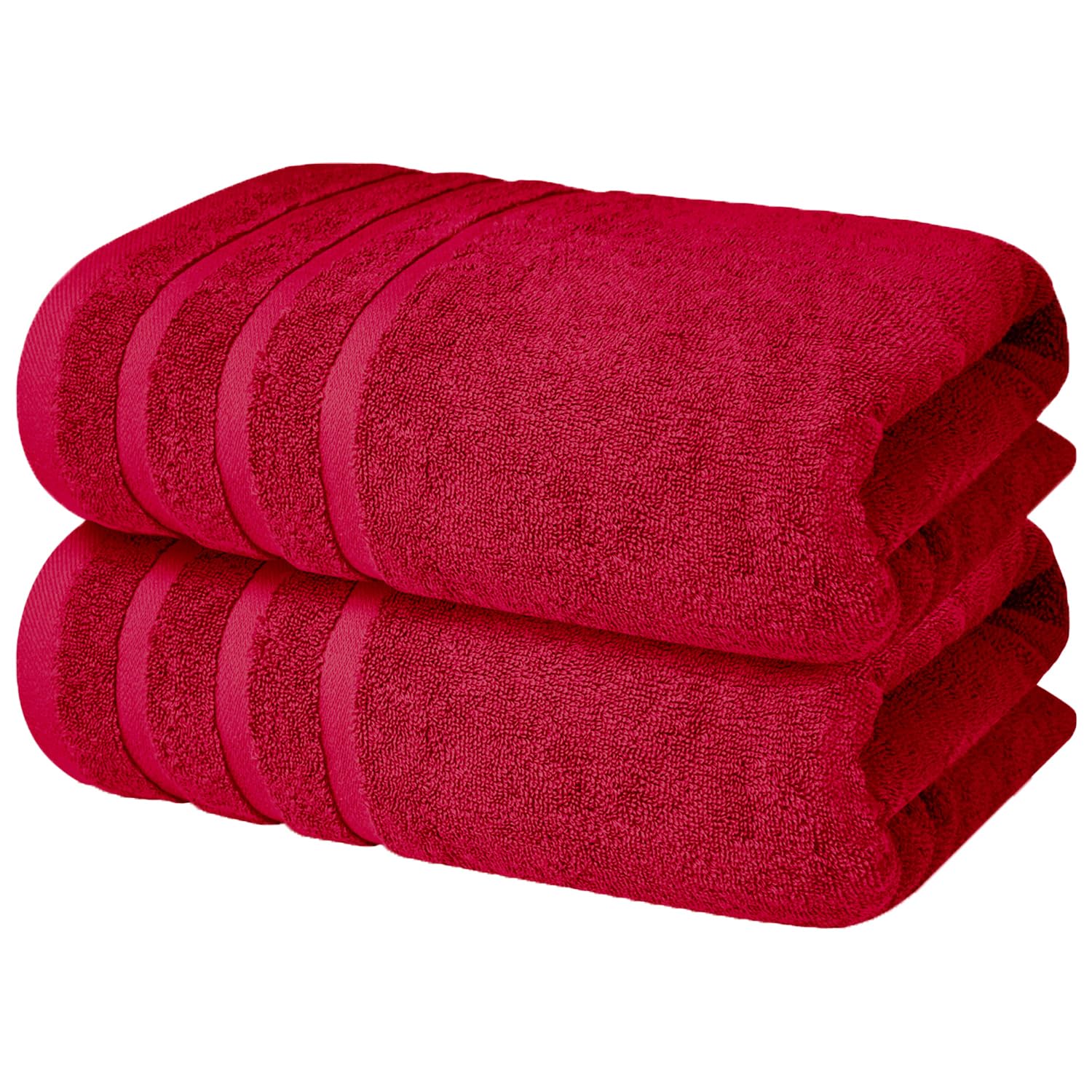 Premium Burgundy Bath Towels - 700 Gsm 100% Cotton 27X54 Inches Pack Of 2 Bathroom Towels - Ultra Soft And Highly Absorbent Hote