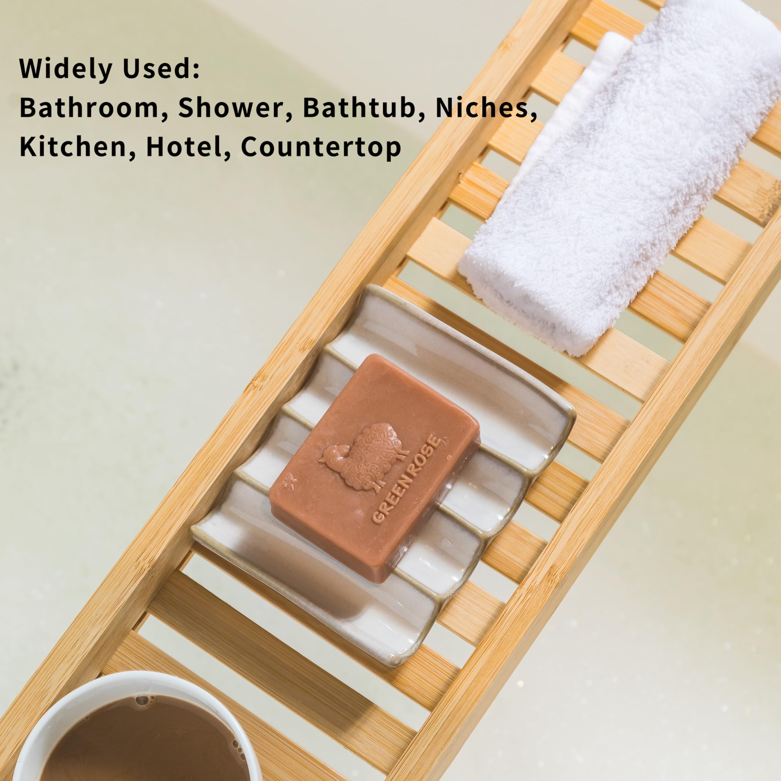 Cormomu Soap Dish With Self Drain Fluted Design, Bar Soap Holder For Bathroom, Japanese Soap Tray For Shower, Bathroom And Kitch