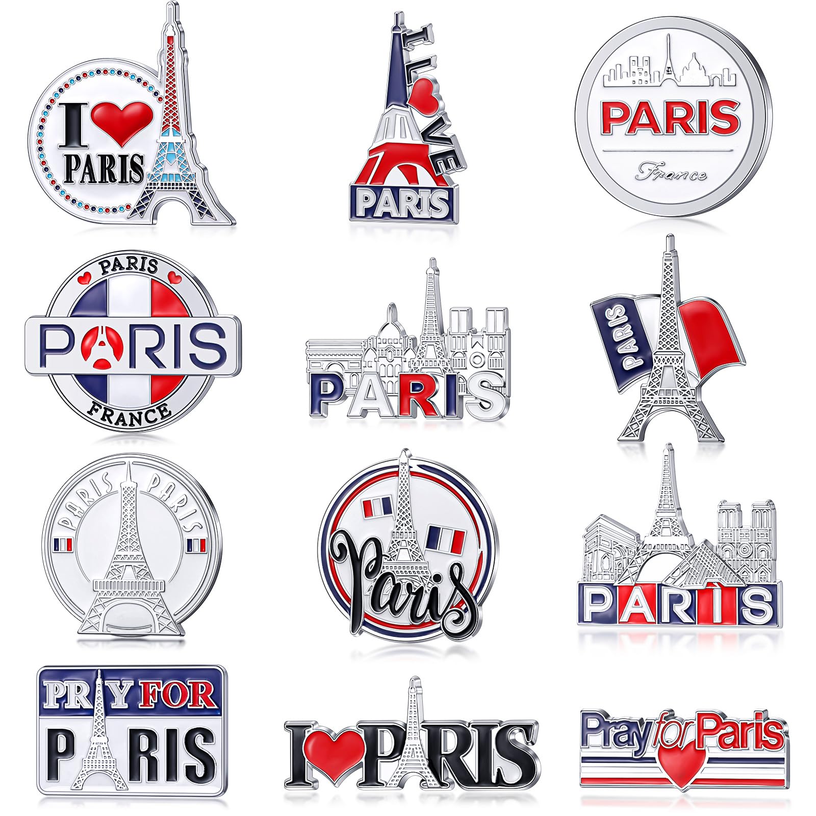 Konohan 12 Paris Magnet for Refrigerator Eiffel Tower Magnetic Souvenirs France Travel Gifts Decorative Magnet Collectible Souve