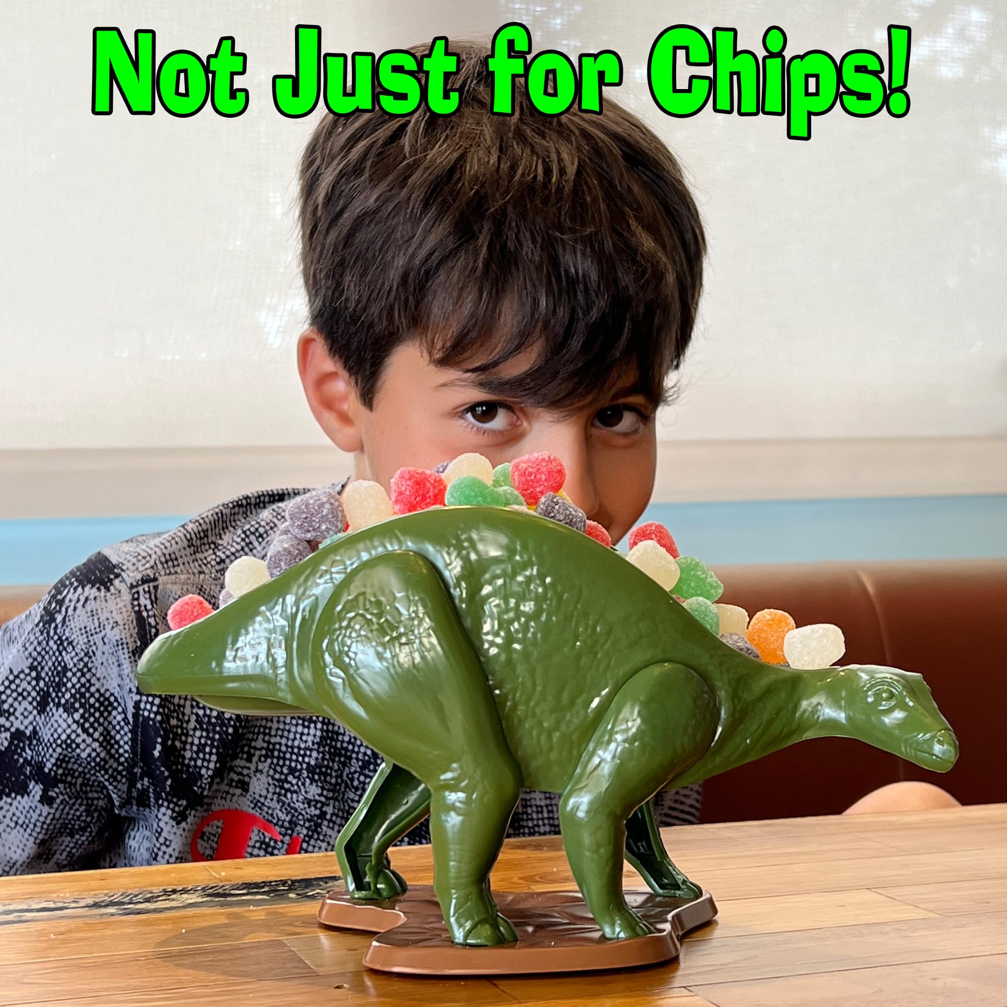 Funwares Nachosaurus Snack and Dip Set - Dinosaur Chip & Salsa Bowl, Plastic, Fun Design