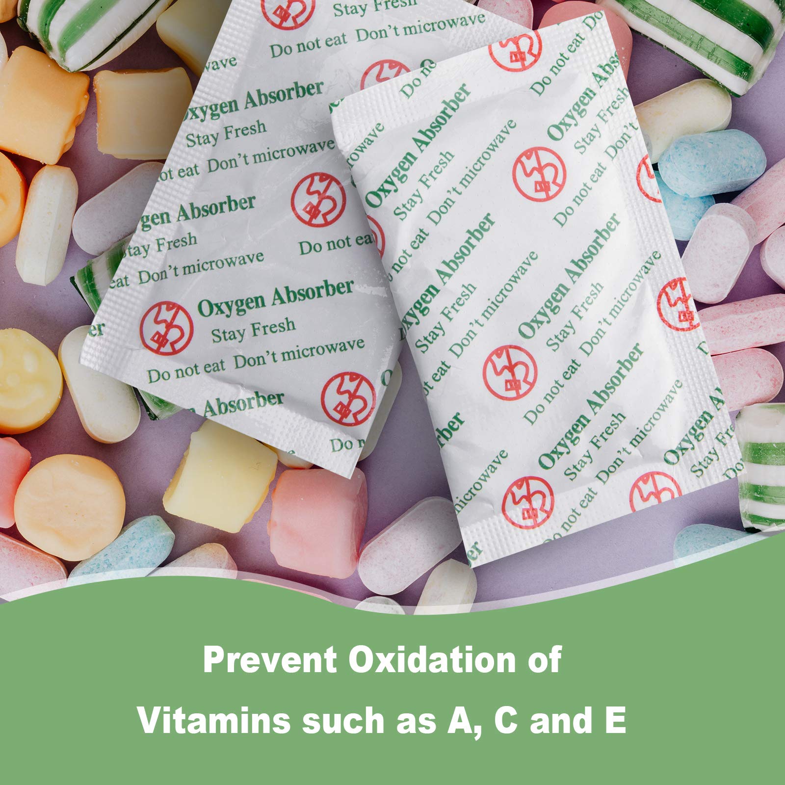 Wvacfre 500Cc(50Packets) Oxygen Absorbers Packets For Food,Food Grade Oxygen Absorbers For Food Storage.