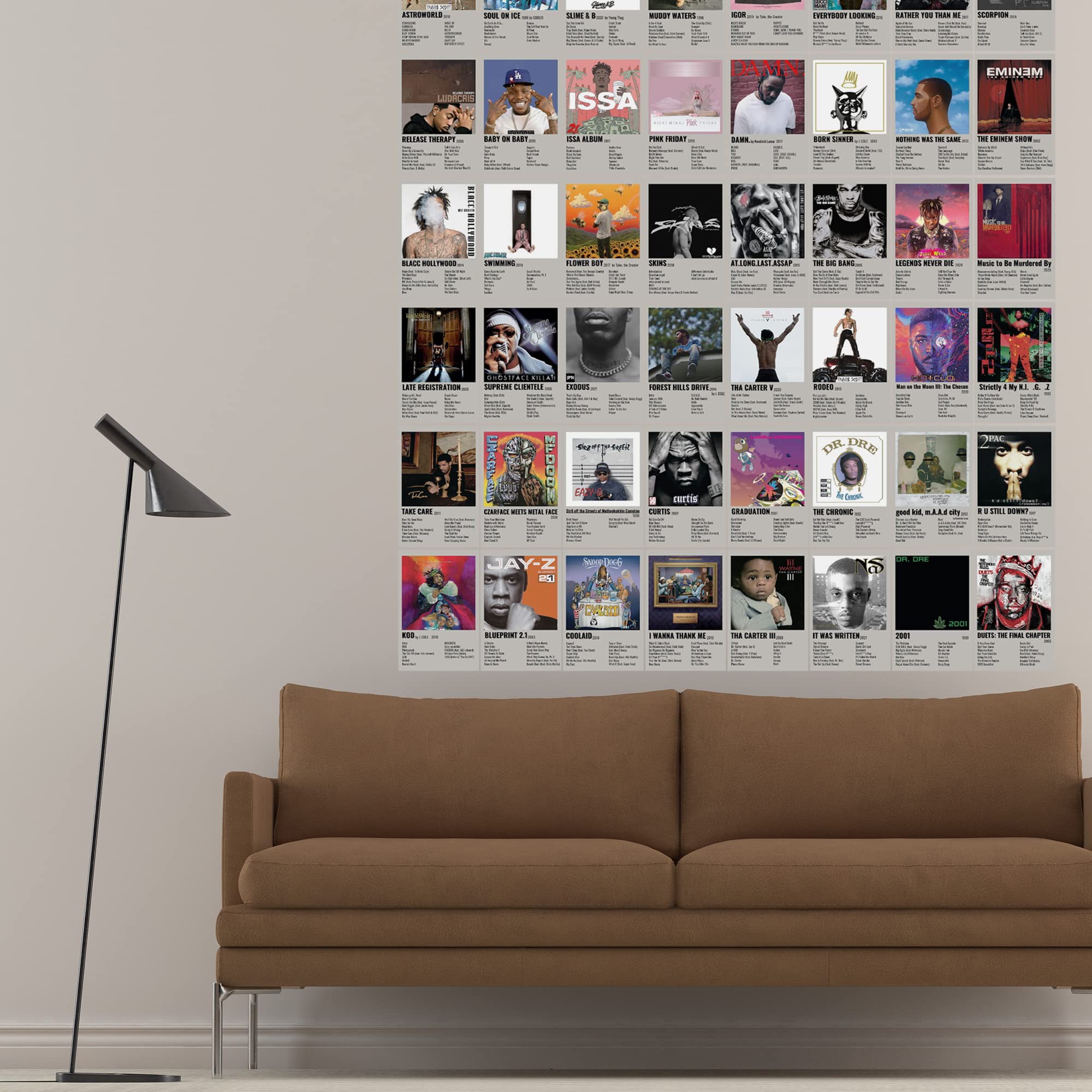 Retro Hip Hop Rappers Wall Collage Kit Prints For Bed Room Decor, 4X6 Inch Music Album Cover Posters Prints 50Pcs For Teens, Gif