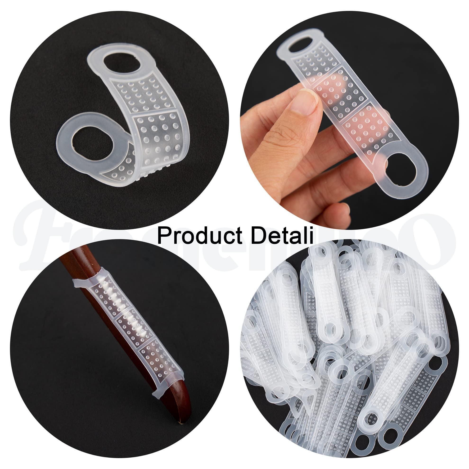Framendino, 100 Pack Clear Non-Slip Rubber Clothes Hanger Grips Clothing Strips Hanging Accessories