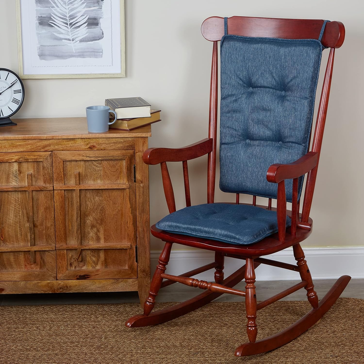 Klear Vu Embrace Rocking Chair Cushion, Assembled In The Usa, Tufted Back Pads For Living Room, Nursery, Or Home Office, 16''X15