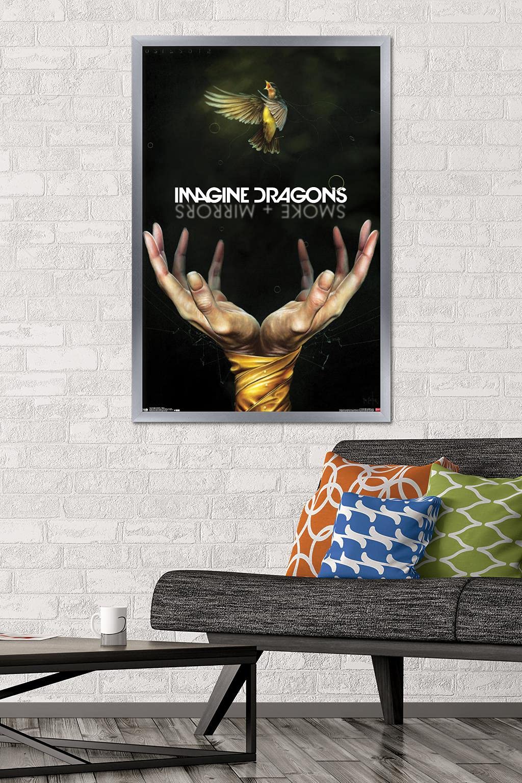 Trends International Imagine Dragons - Smoke Wall Poster, 22.375'' X 34'', Silver Framed Version