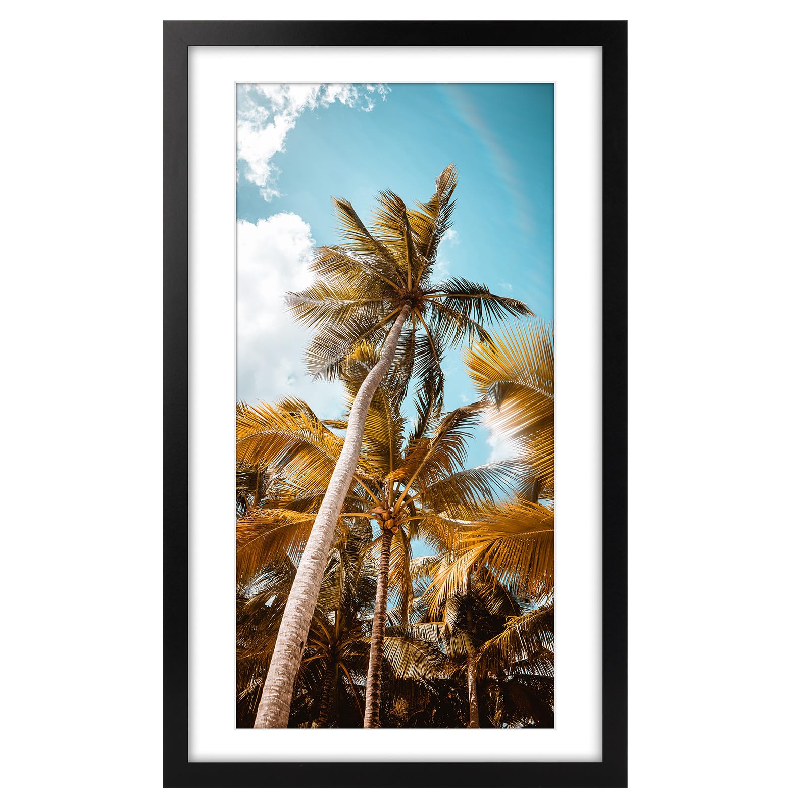 Frametory, 14x24 Picture Frame With Mat for 11x22 Picture - High Definition Glass Wide Molding - Preinstalled Wall Mounting Hard