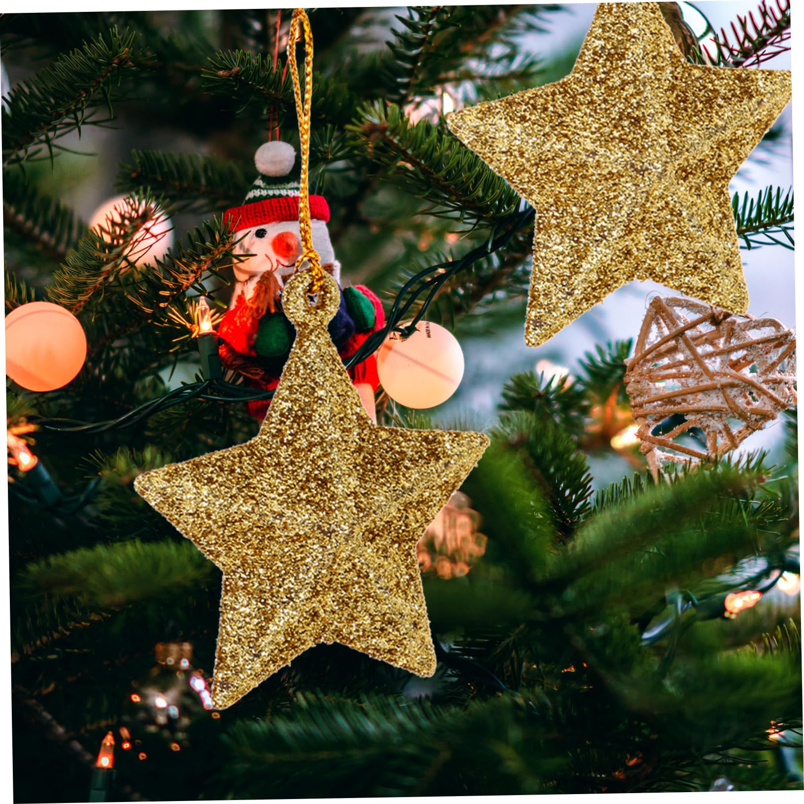 Garneck 24Pcs Xmas Tree Star-Shaped Pendants, Nativity Decor Star Jewelry Christmas Hanging s, Christmas Pendants Ornaments for