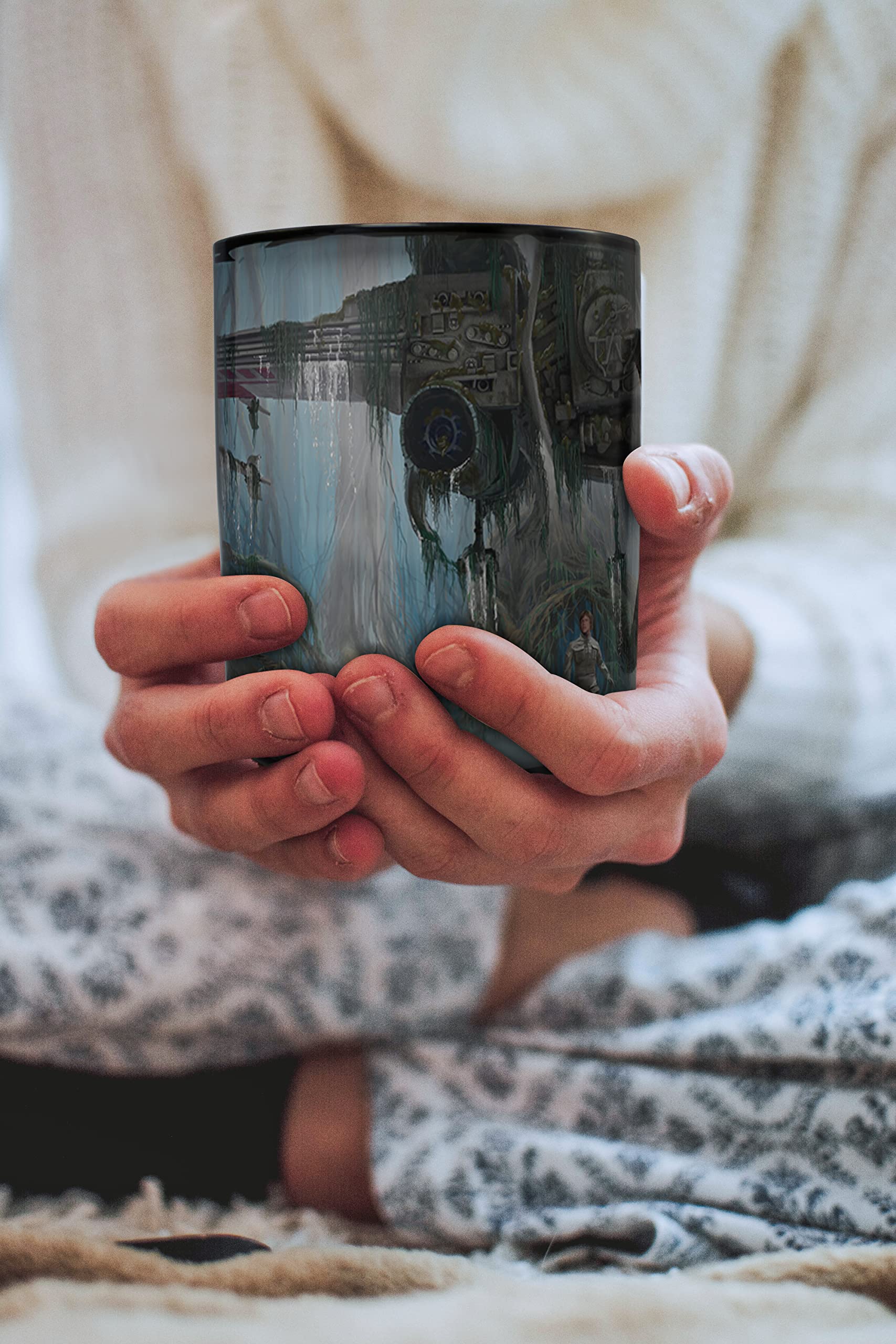 Morphing Mugs Star Wars - Luke Skywalker -Yoda - R2-D2 - Do. Or Do Not. There Is No Try - Thomas Kinkade Studios - One 16 Oz Hea