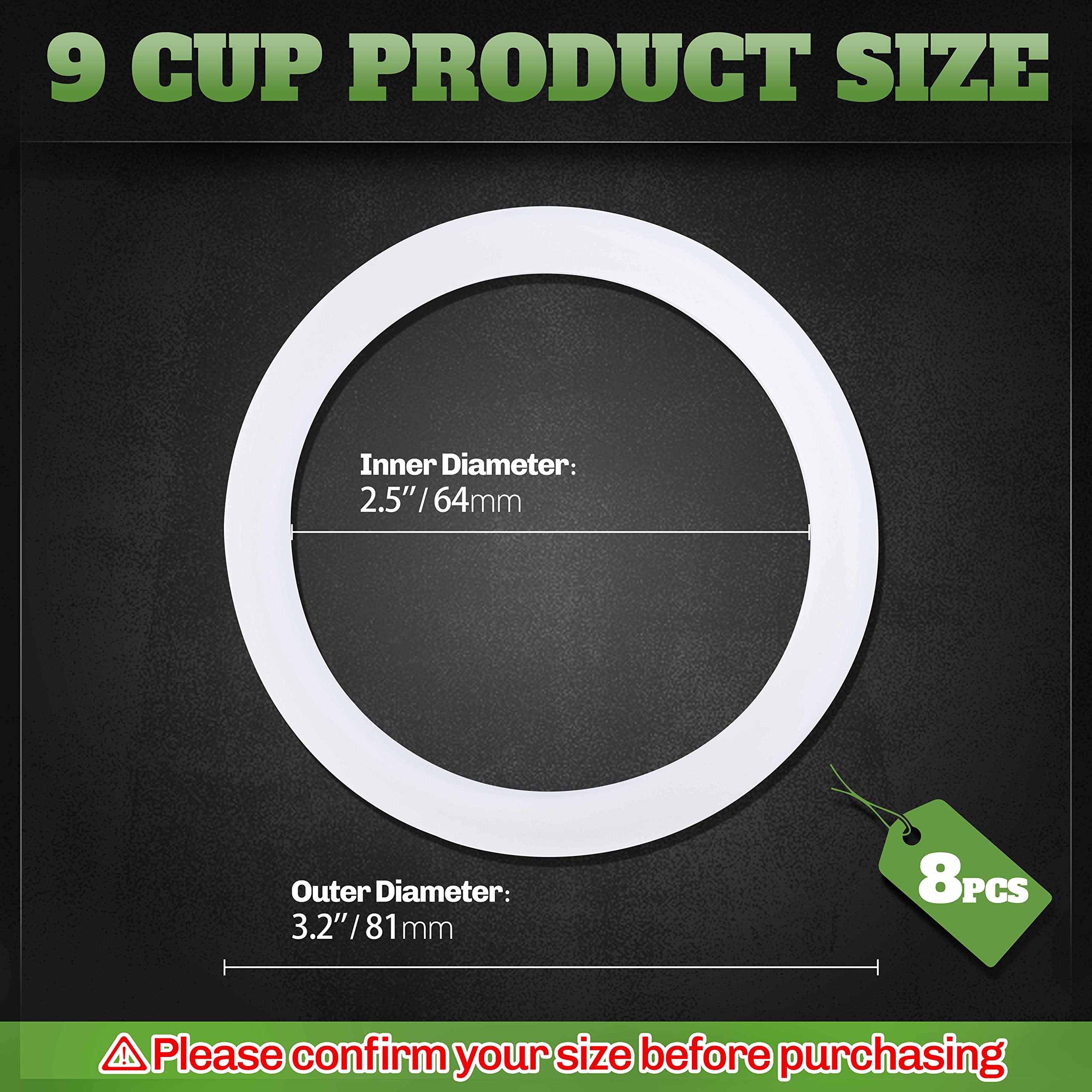 Litorange 8 Pcs Replacement Spare Food Grade Silicone (Better Than Rubber) Gasket Seal Ring For Aluminium Stovetop Coffee Maker