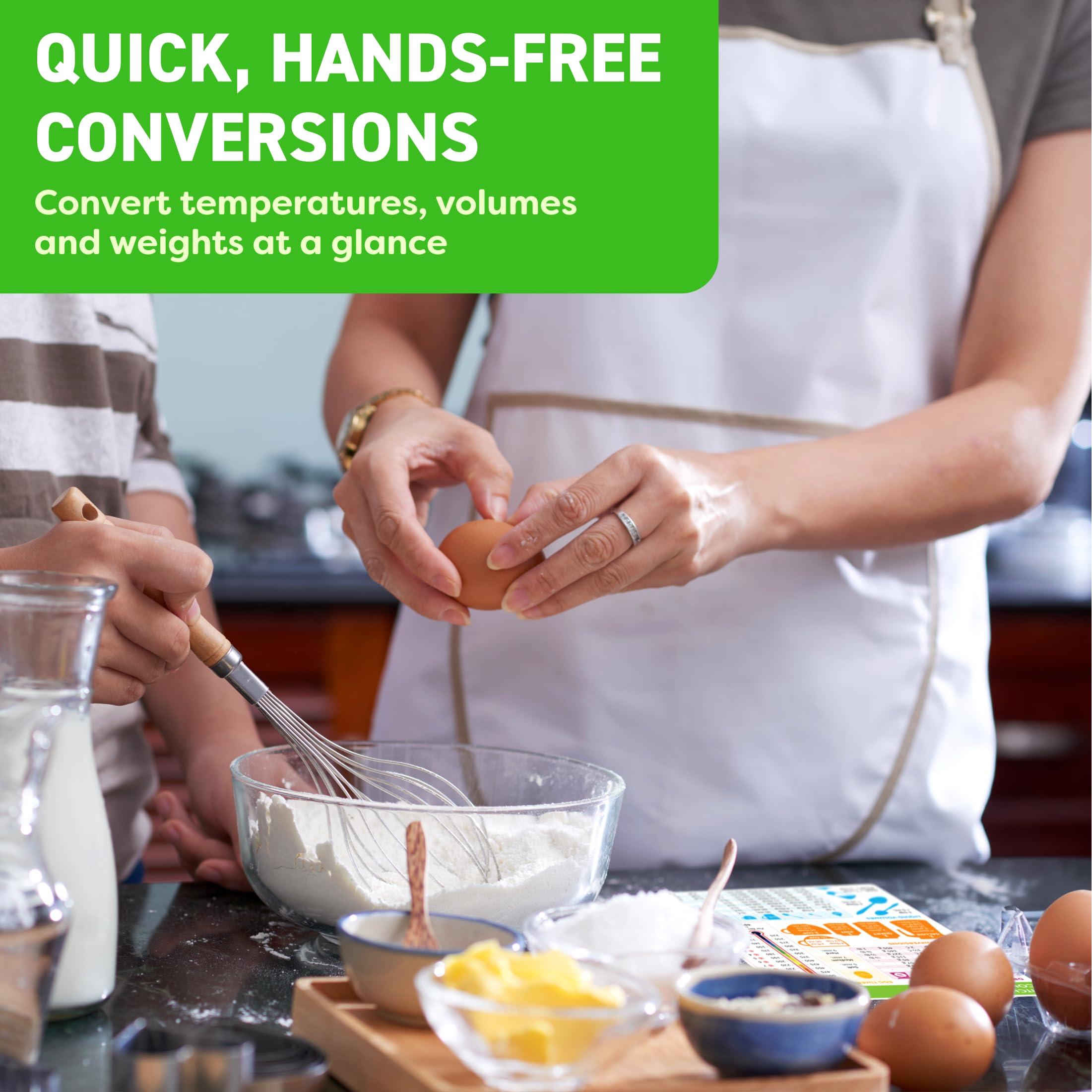 Momo & Nashi Kitchen Conversion Chart Magnet - Imperial & Metric To Decor Cooking Measurements For Food - Measuring Weight, Liqu