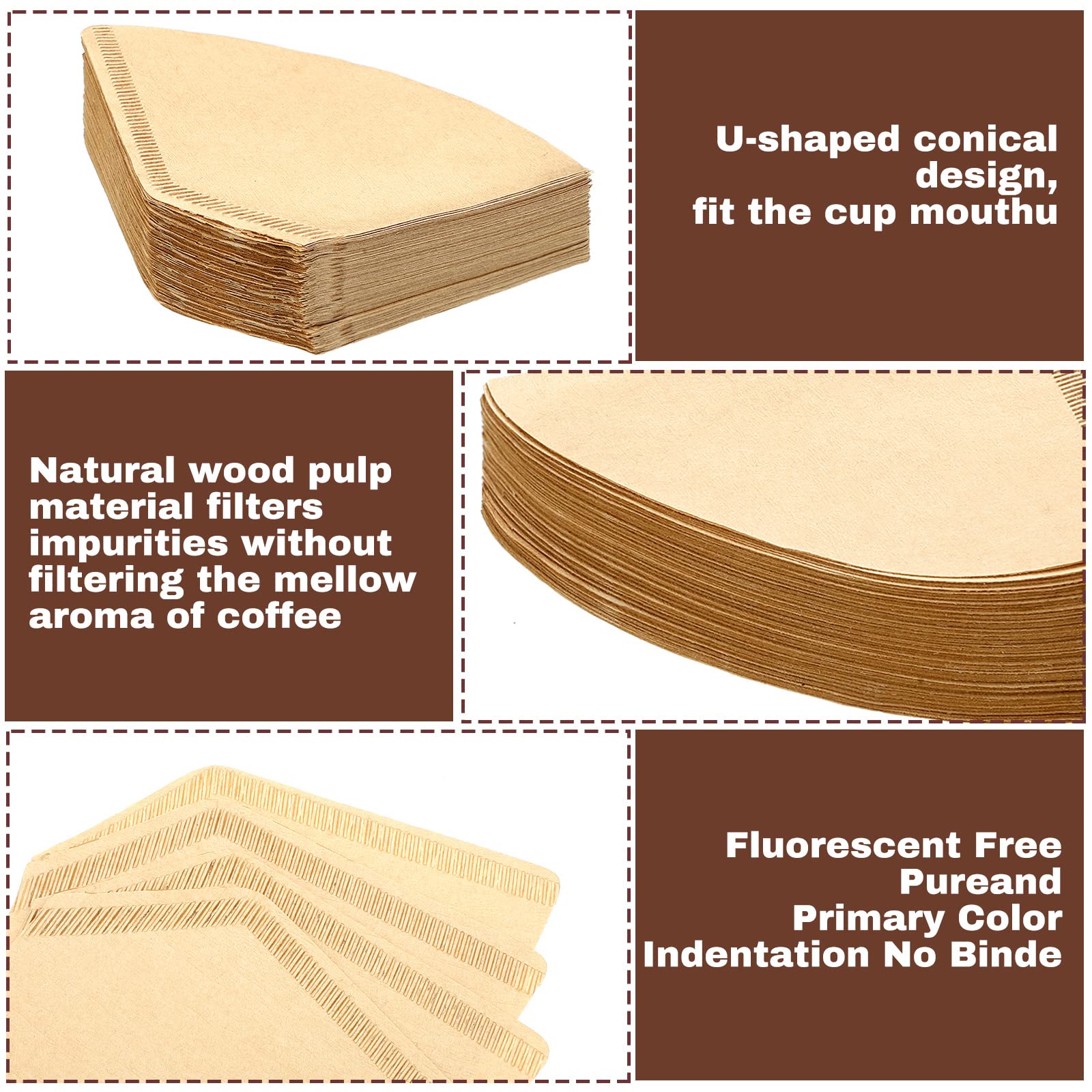 1200 Pcs #2 Cone Coffee Filters Paper Coffee Filter Unbleached Coffee Filters Disposable Pour Over Coffee Filters For Coffer Mak