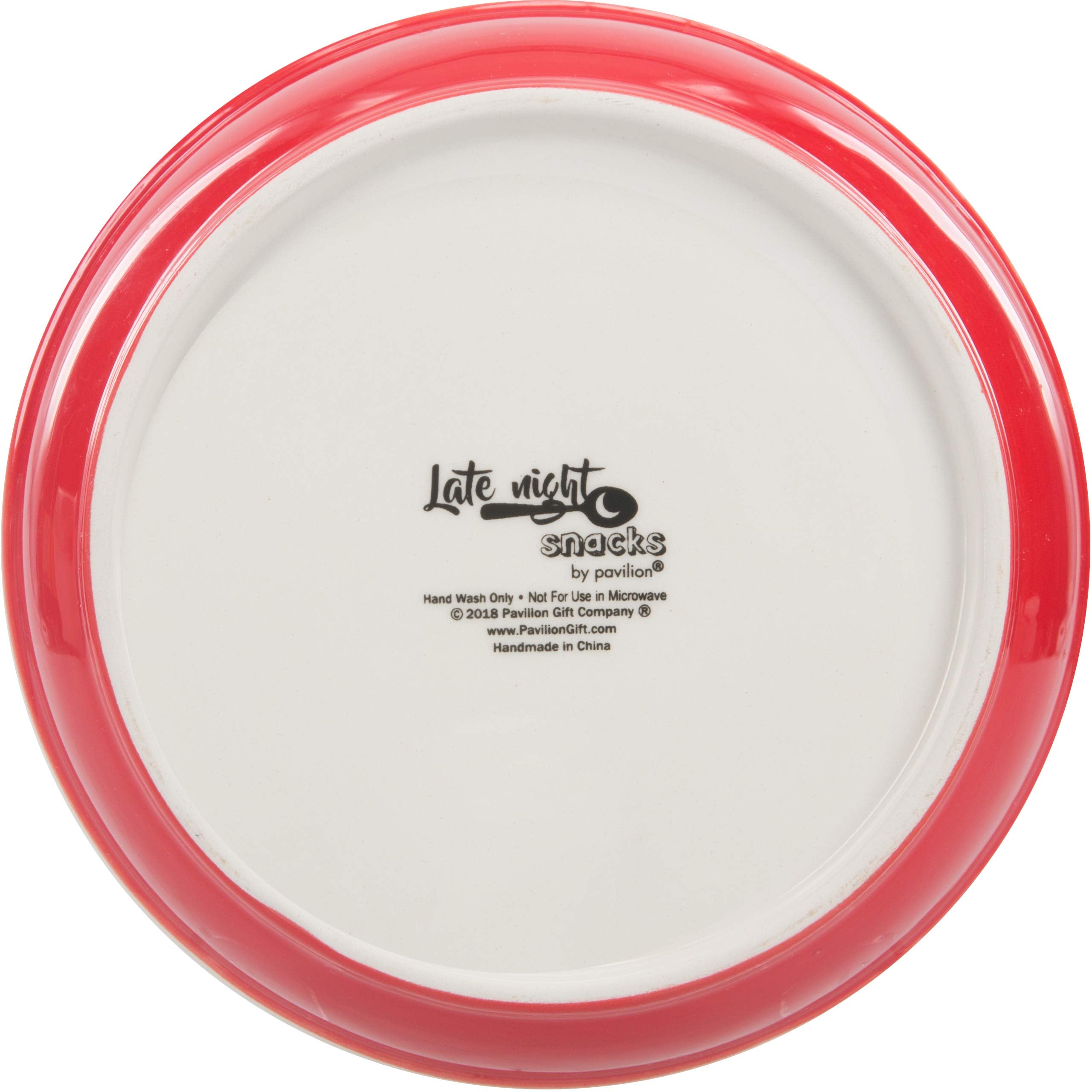 Pavilion Gift Company Pavilion-Ice Cream Sundae-Patterned 6.25 Inch Red Cermaic Snack Bowl, 6.25''