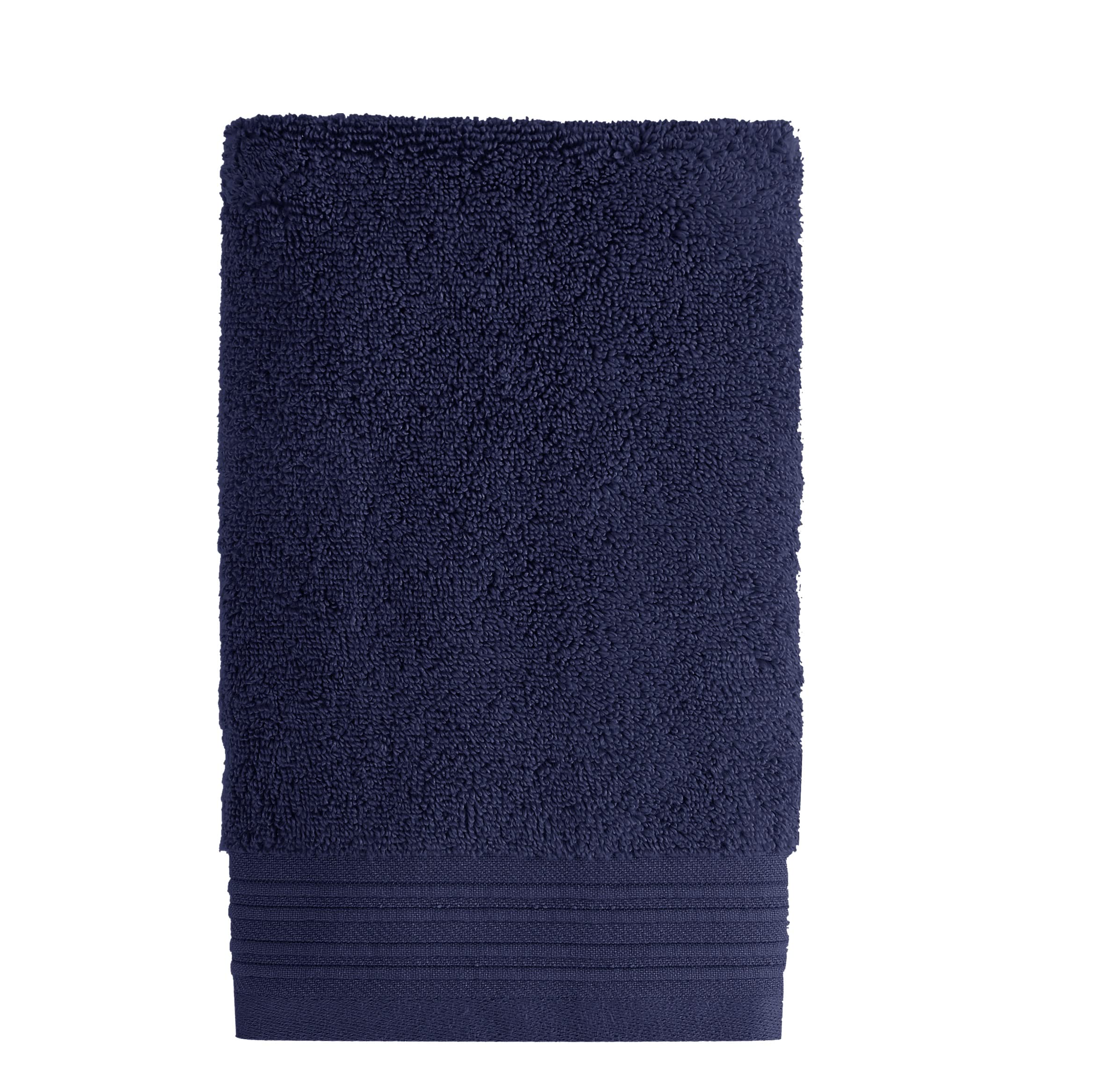 Kate Spade New York Scallop Pleat 580 Gsm Terry 1 Piece Wash Cloth, 13 X 13 Inches, 100% Cotton (French Navy)
