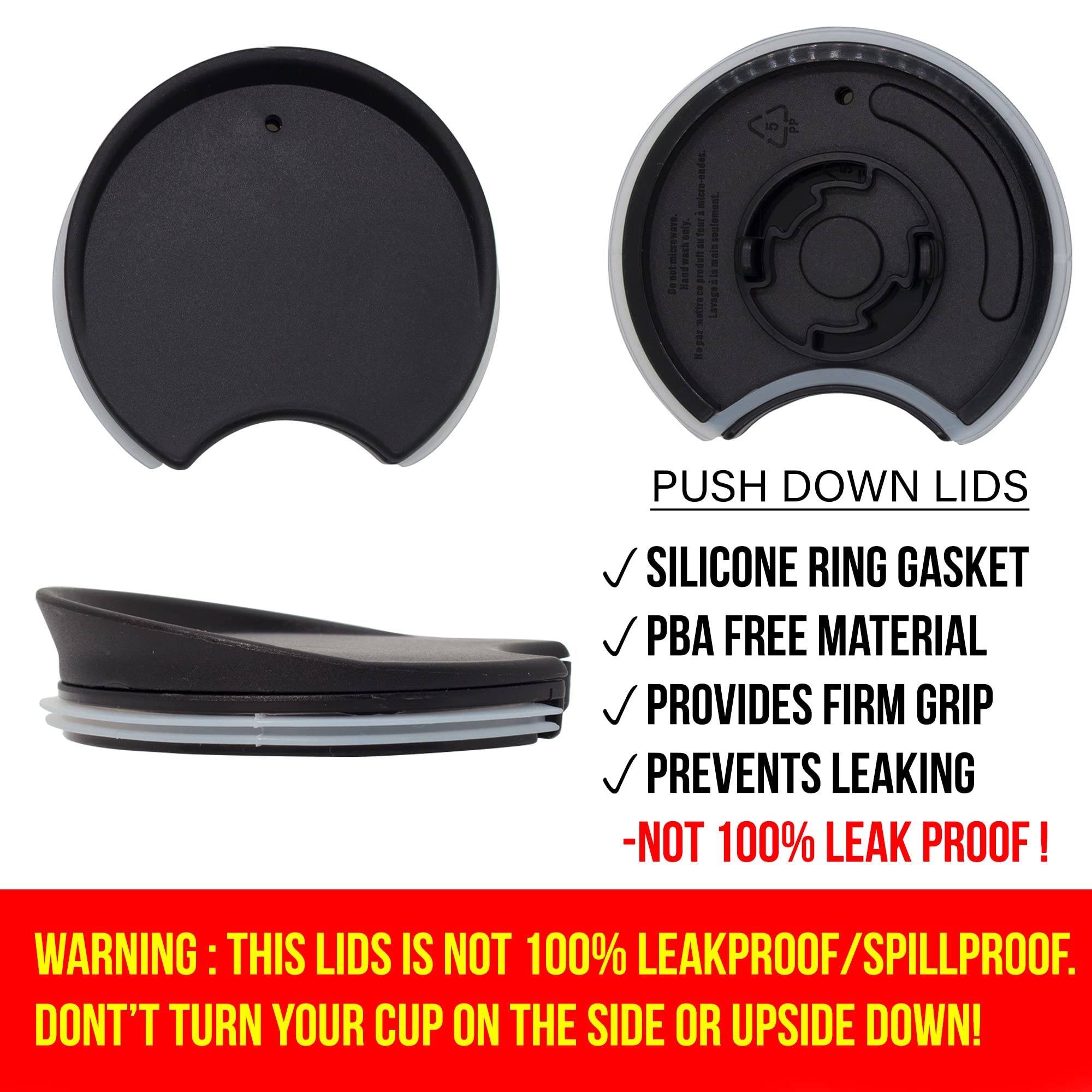 Mie Replacement Lid For Coffee Mug & Tea Cup - Competible With Starbucks Ceramic Travel Mug 10Oz / 12Oz / 16Oz, Tumbler Lid, Mug