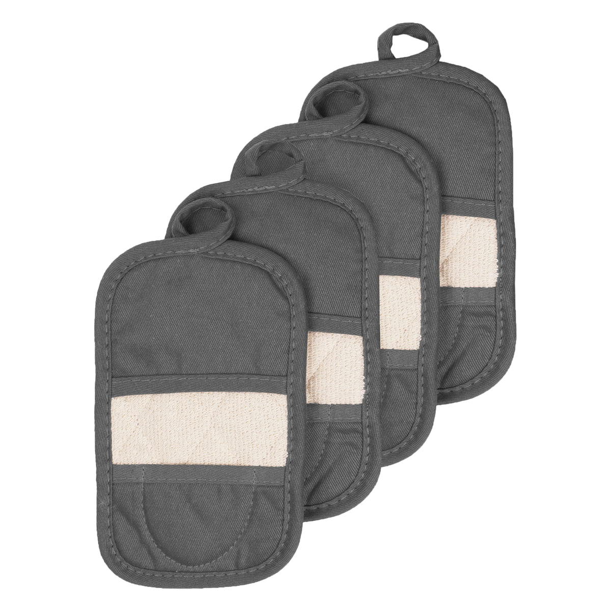 Ritz Premium Pot Holders & Heating Pads (4-Pack), 8.5'' X 5.5'', Heat Resistant, 100% Cotton Terry-Looped Pocket, For Kitchen An