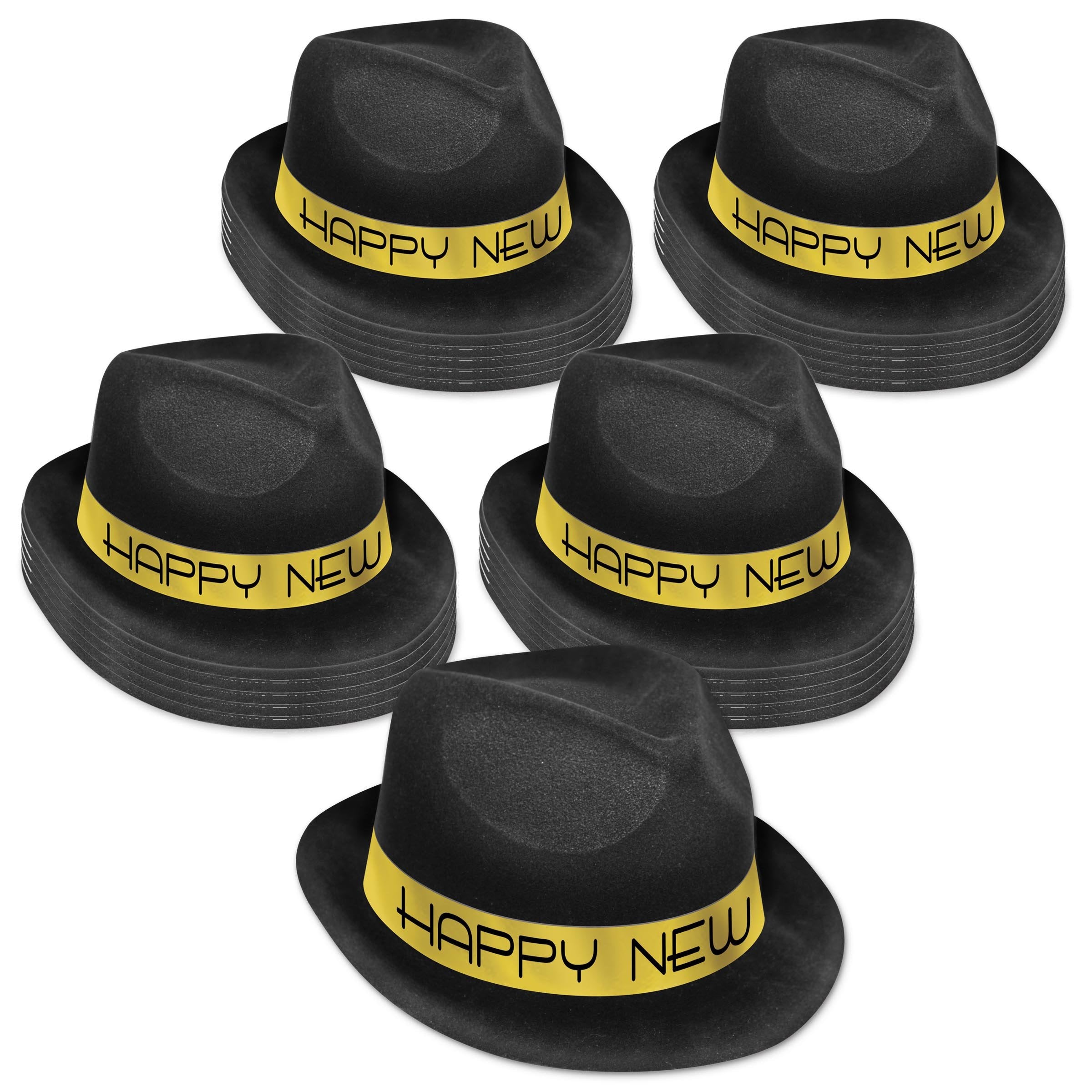 Beistle 88106-GD25 25Piece Chairman Gold Hat, Black/Gold,