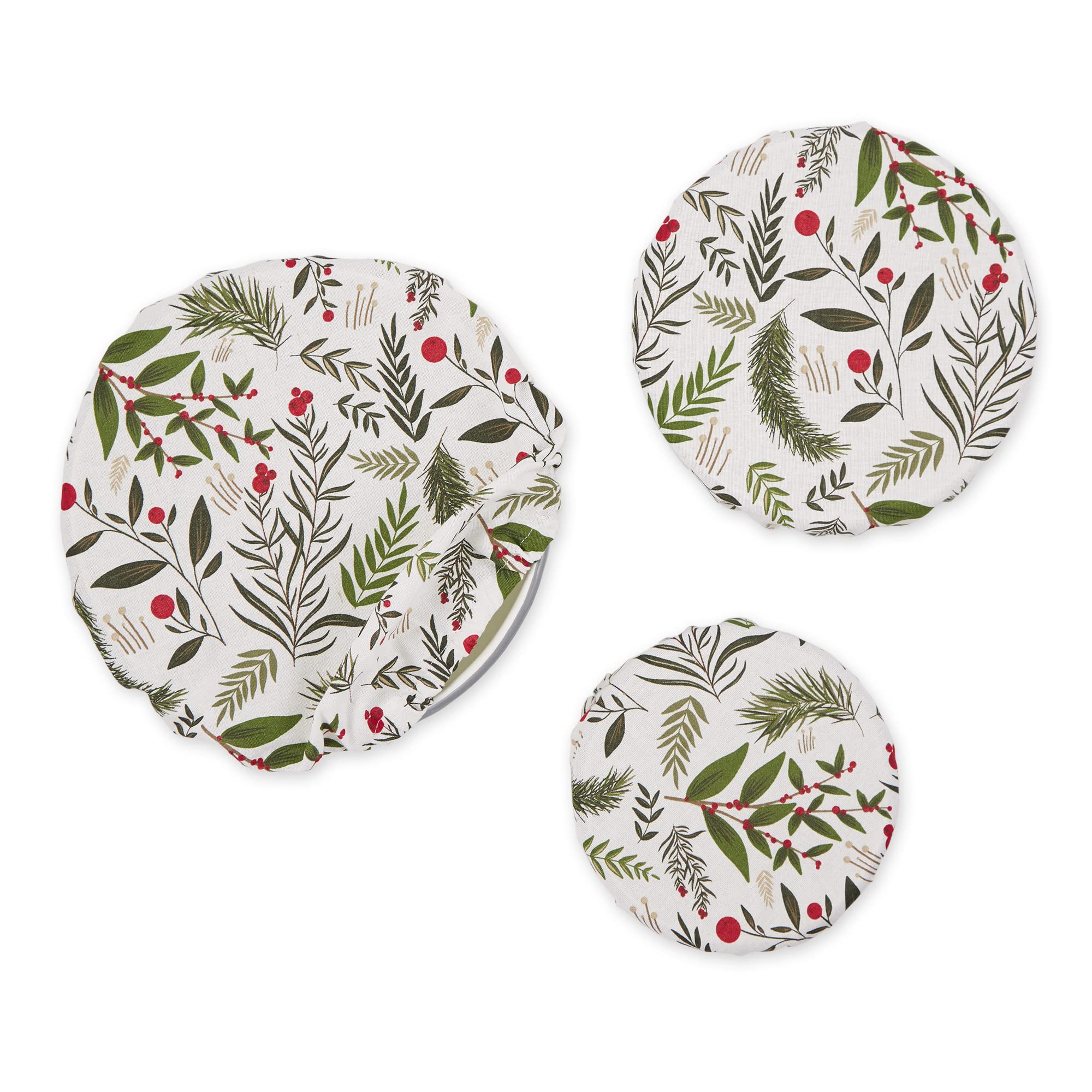 HOLIDAY SPRIGS PRINT DISH COVER SET/3