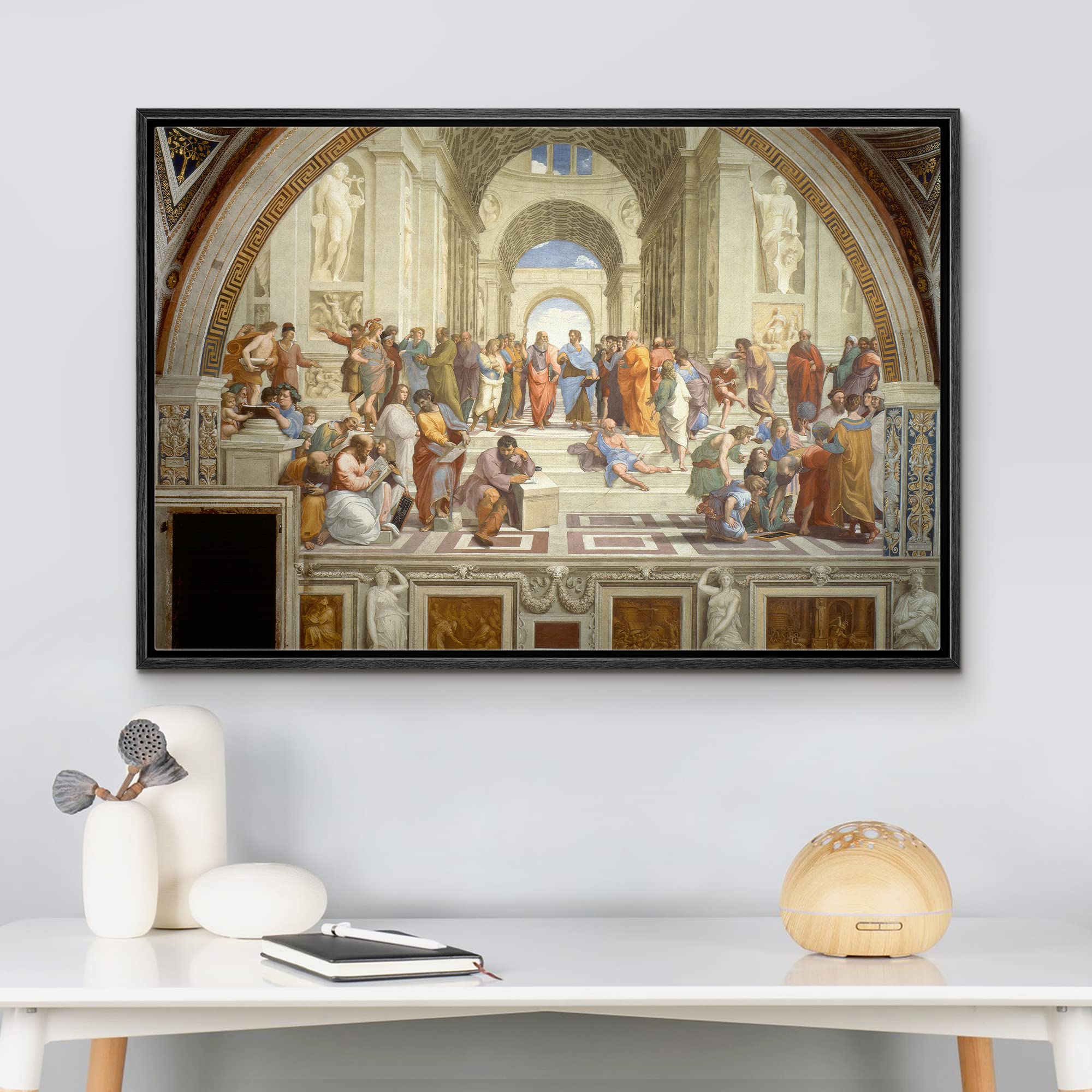 Wall26 Framed Canvas Print Wall Art The School Of Athens By Raphael People Historic Illustrations Fine Art Traditional Scenic Co